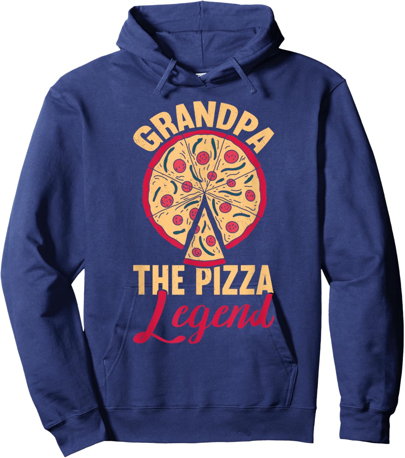 Grandpa The Pizza Legend Father's Day Funny Pizza Making Hoodie - Hoodie | Navy
