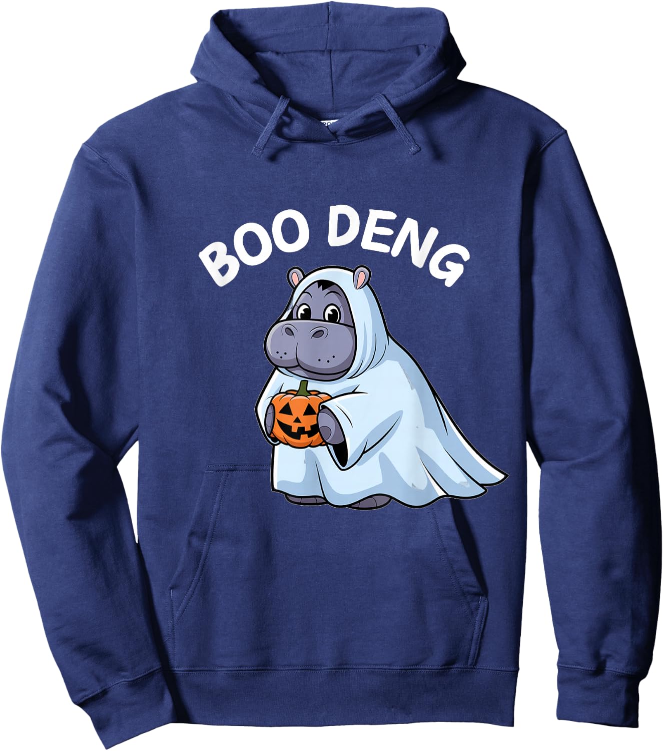 Cute Moo Deng Funny Boo Deng Halloween Costume Hoodie - Hoodie | Navy