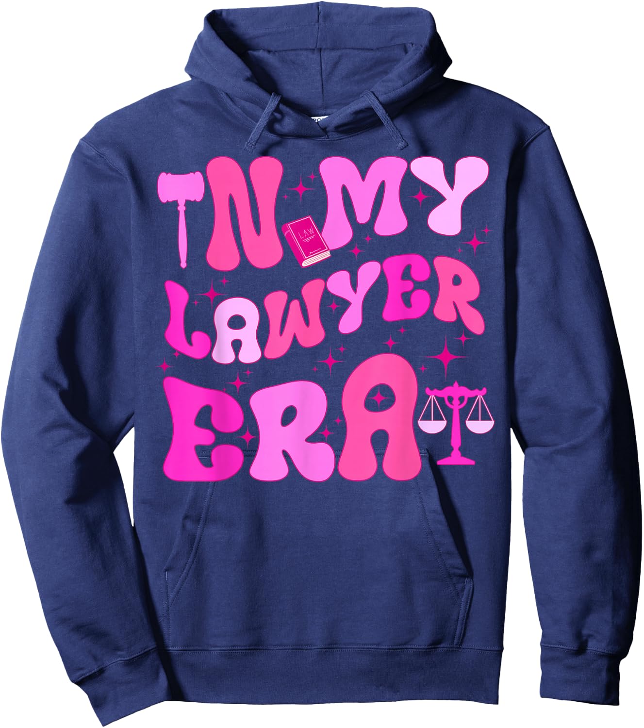in My Lawyer Era Attorney Retro Groovy Law Student Hoodie - Hoodie | Navy