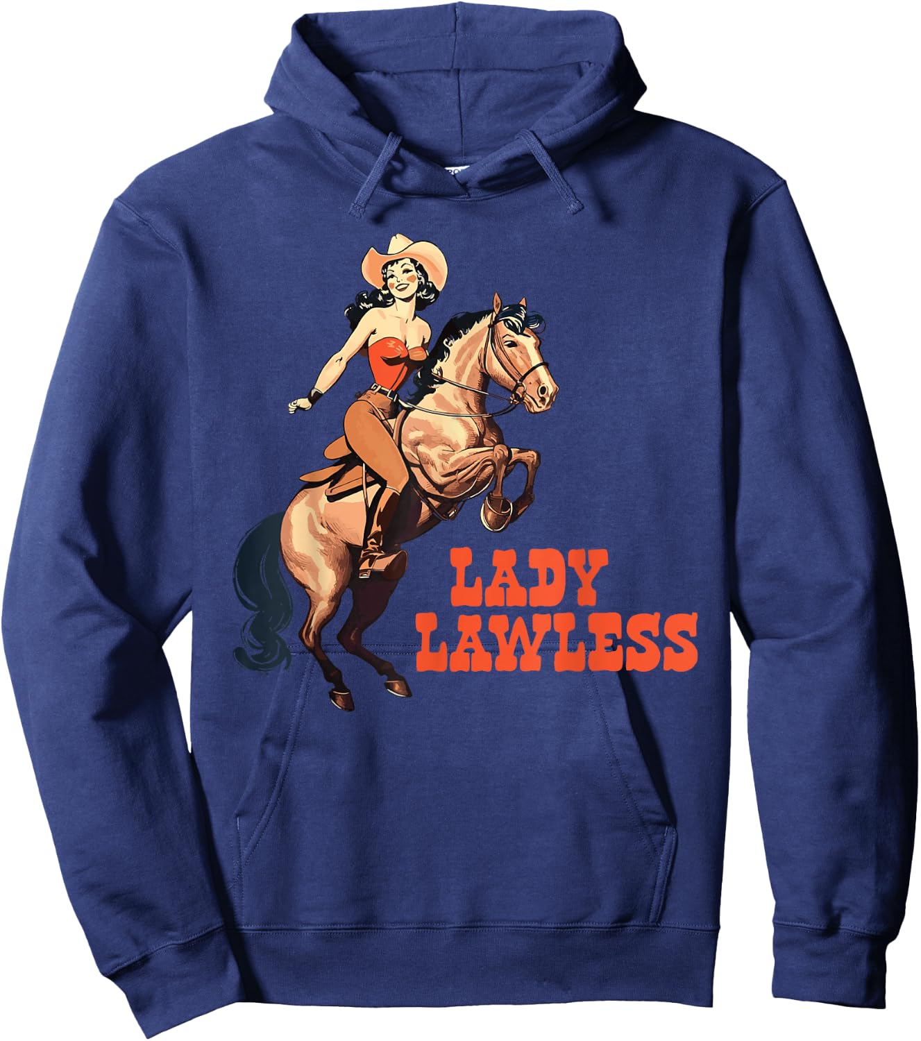 Lady Lawless Western cowgirl aesthetic vintage Hoodie - Hoodie | Navy