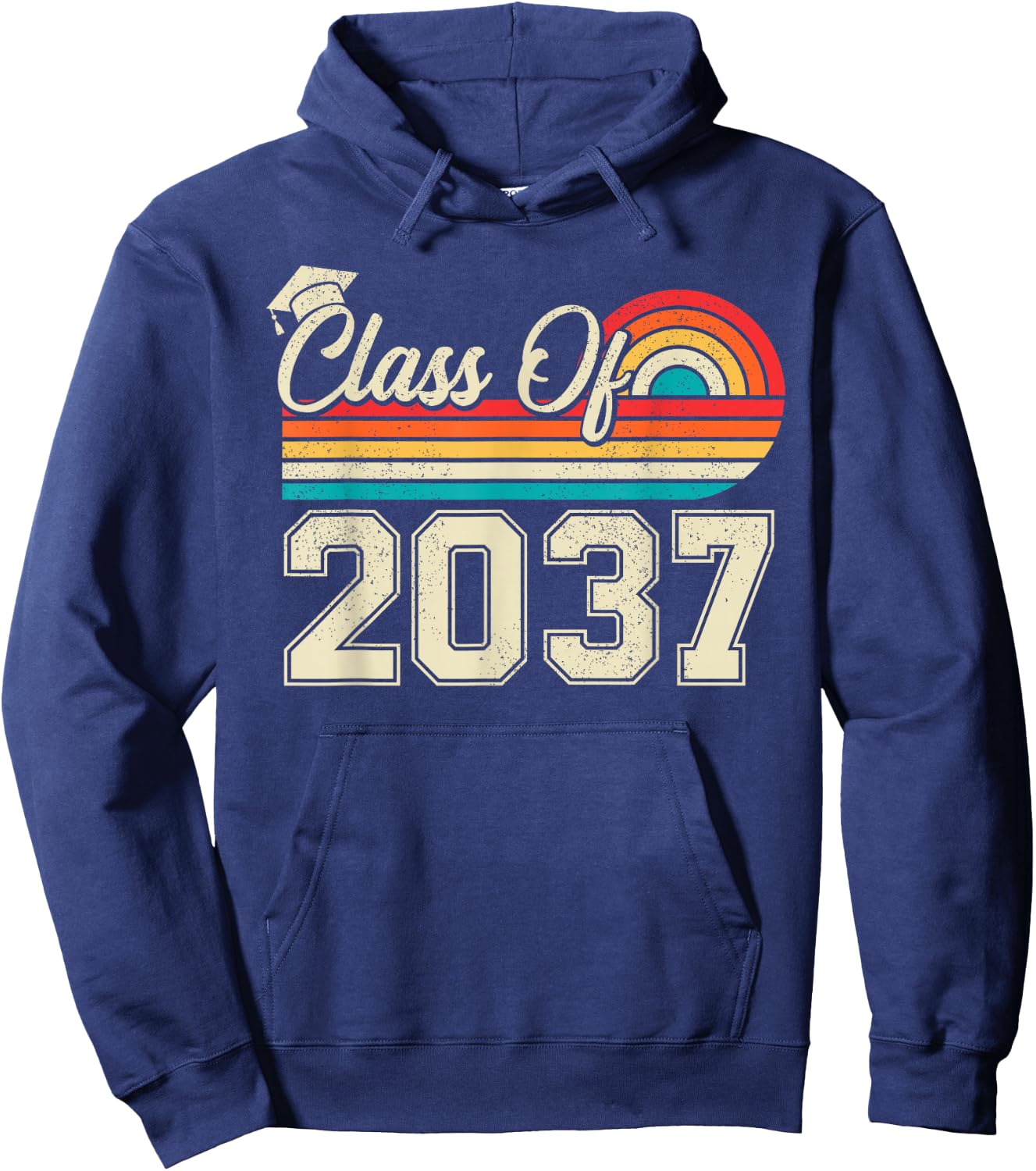 Class Of 2037 Grow With Me Kindergarten Boy Hoodie - Hoodie | Navy