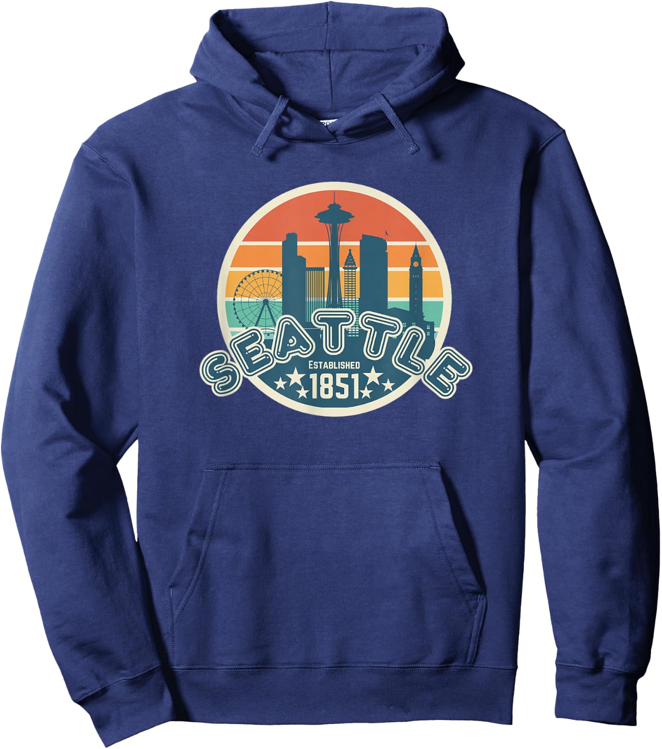 Seattle Space Needle Washington Men Women Kids Seattle Hoodie - Hoodie | Navy