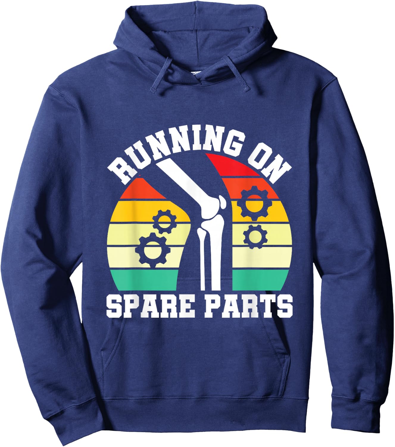Running On Spare Parts - Knee Replacement Surgery Hoodie - Hoodie | Navy