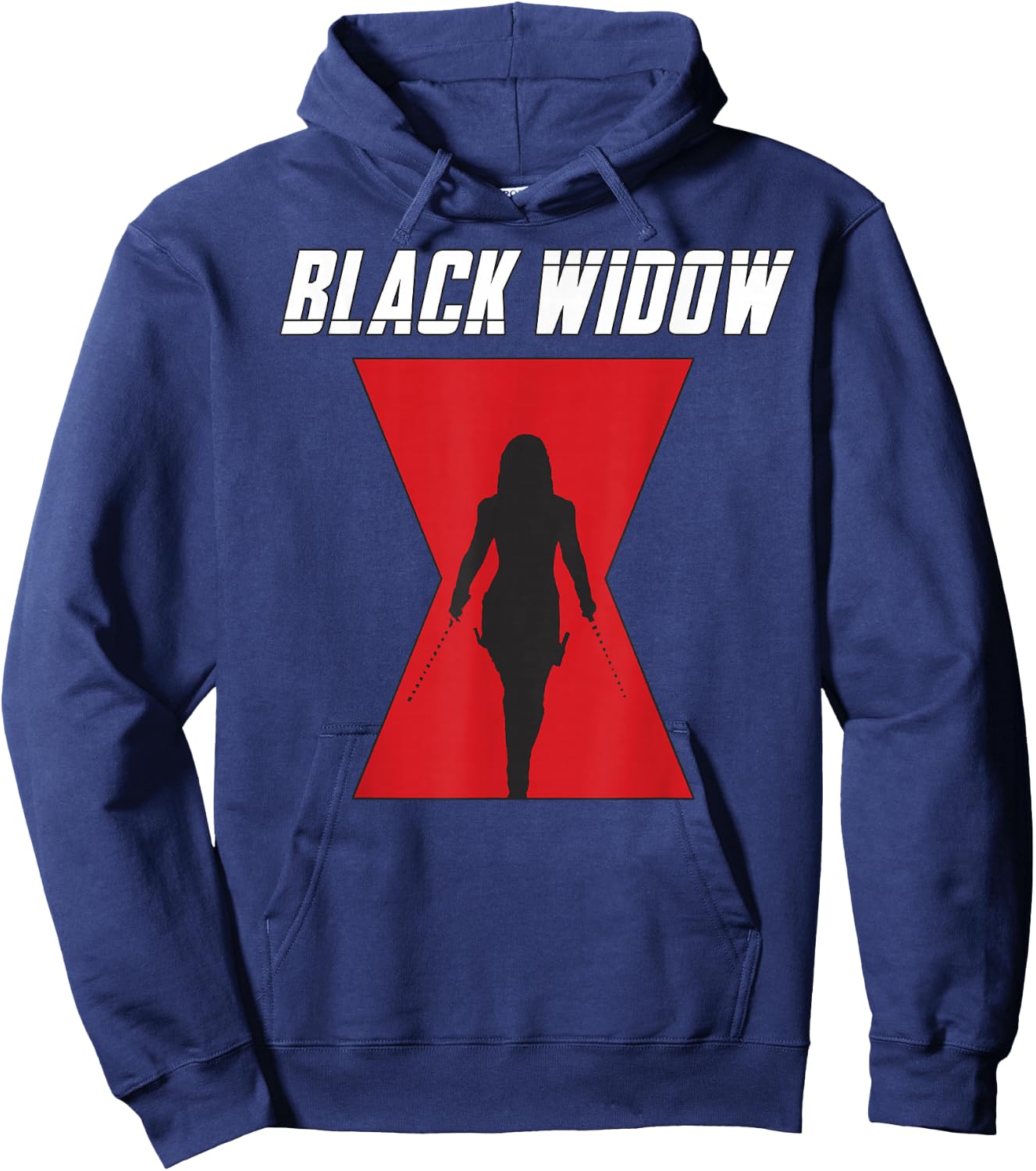 Marvel Black Widow Logo Silhouette Small Hoodie - Hoodie | Navy