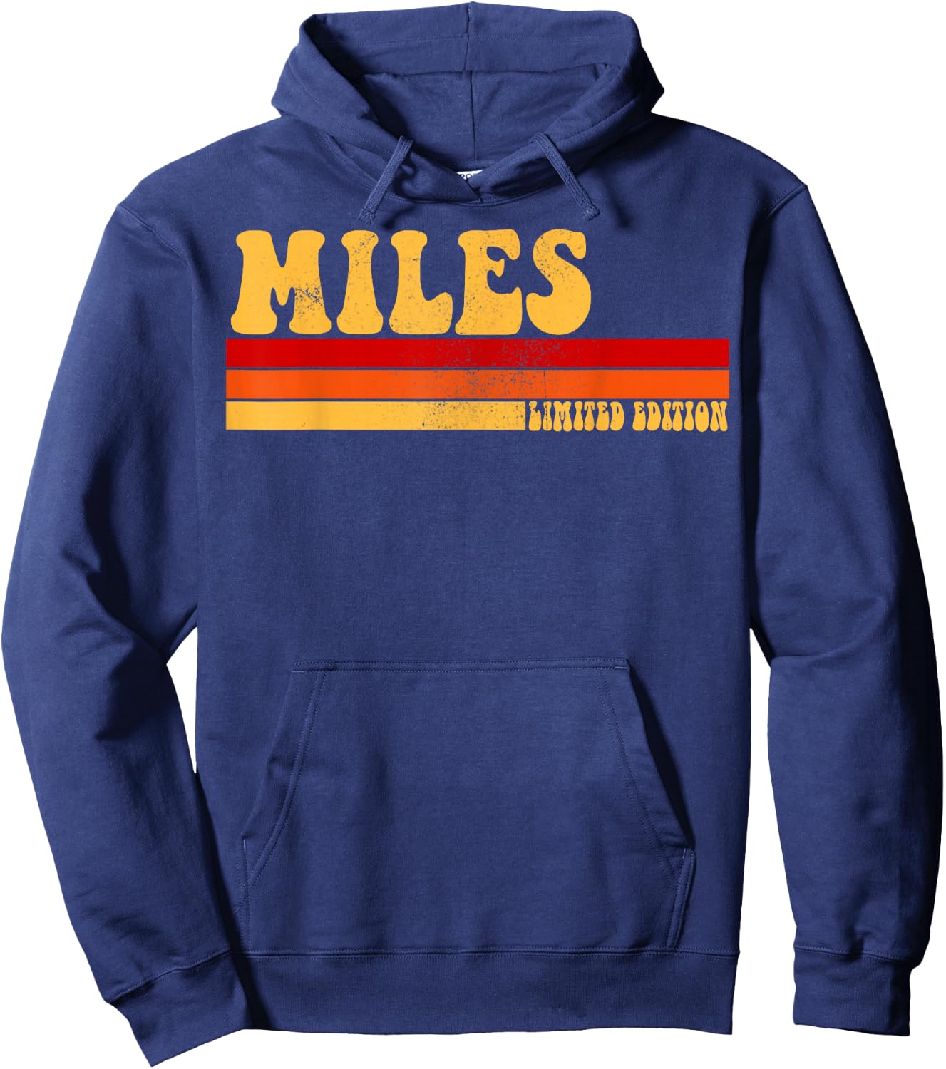 MILES Name Personalized Idea Men Retro Vintage MILES Hoodie - Hoodie | Navy