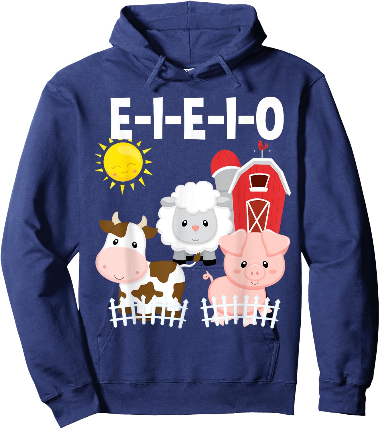 Toddler Kids Old MacDonald Had a Farm E-I-E-I-O Nursery Song Hoodie - Hoodie | Navy