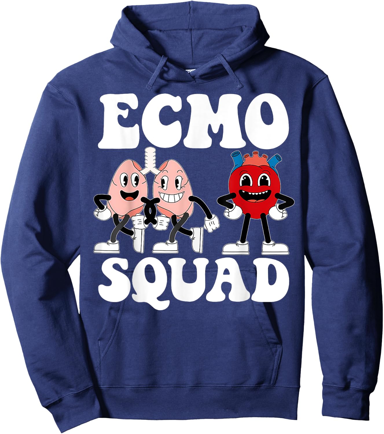 Retro ECMO Nurse Squad Ecmo Specialist Crew Cvicu ICU Peds Hoodie - Hoodie | Navy