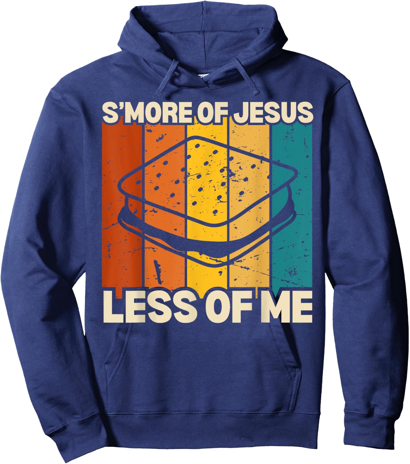 Funny Smore Of Jesus Less Of Me Camping Christian Sunset Hoodie - Hoodie | Navy