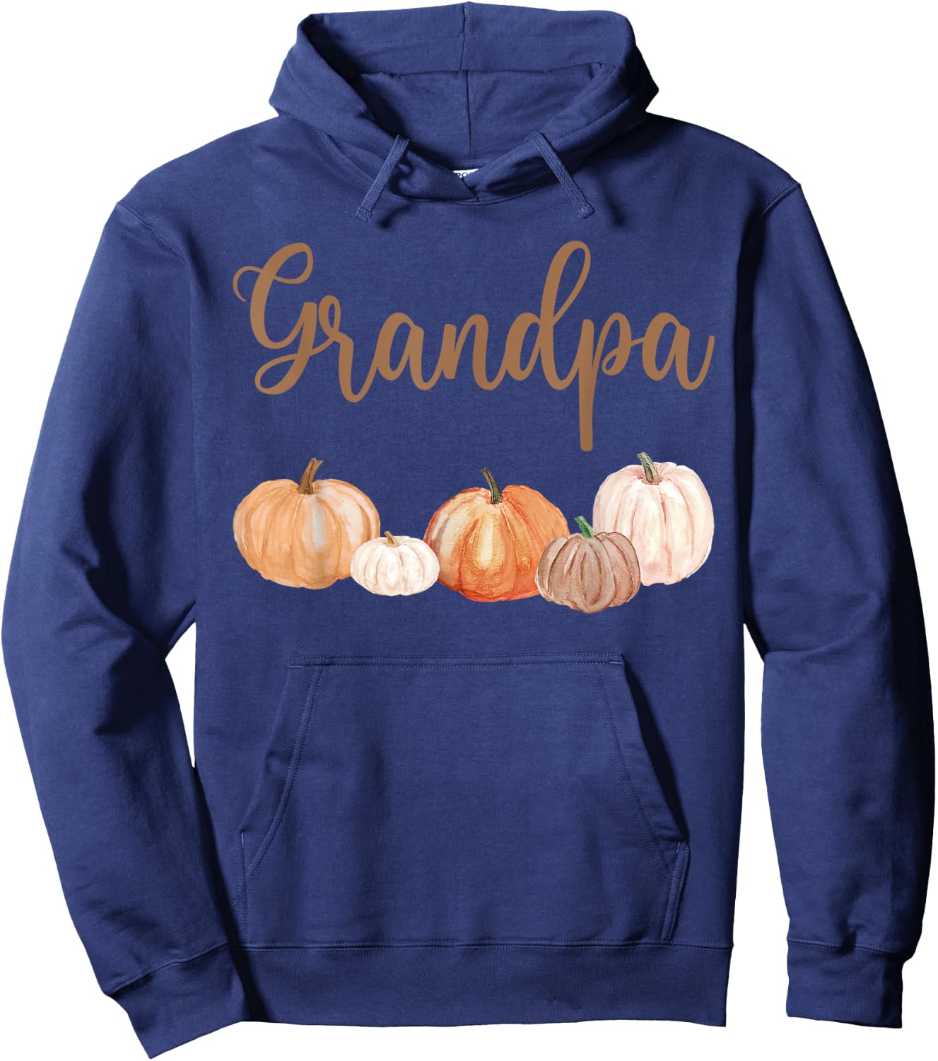 Grandpa of Little Pumpkin First Birthday Autumn Pumpkin Hoodie - Hoodie | Navy