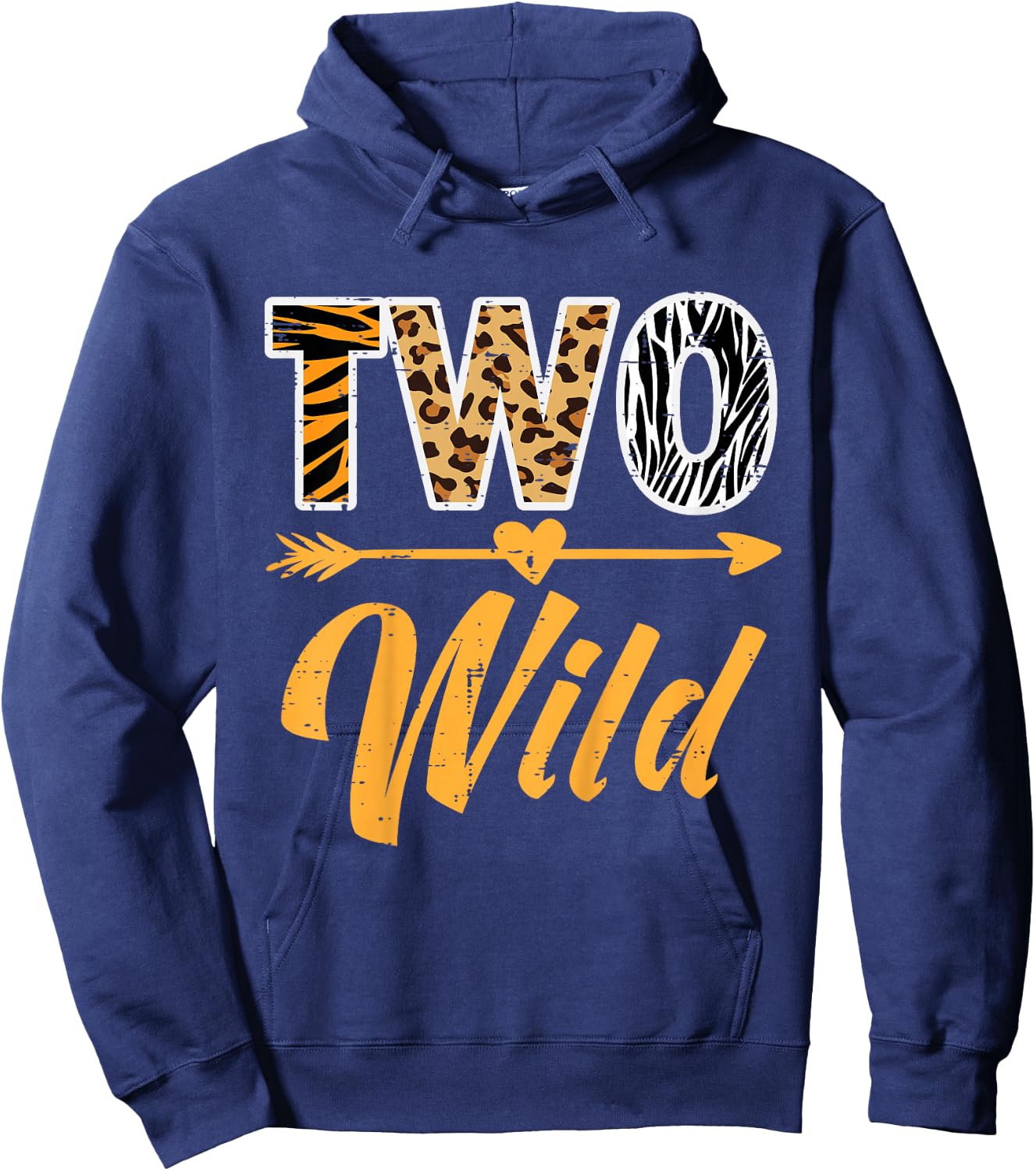 2nd Birthday Two Wild 2 Years Old Girls Boys Kids Toddler Hoodie - Hoodie | Navy
