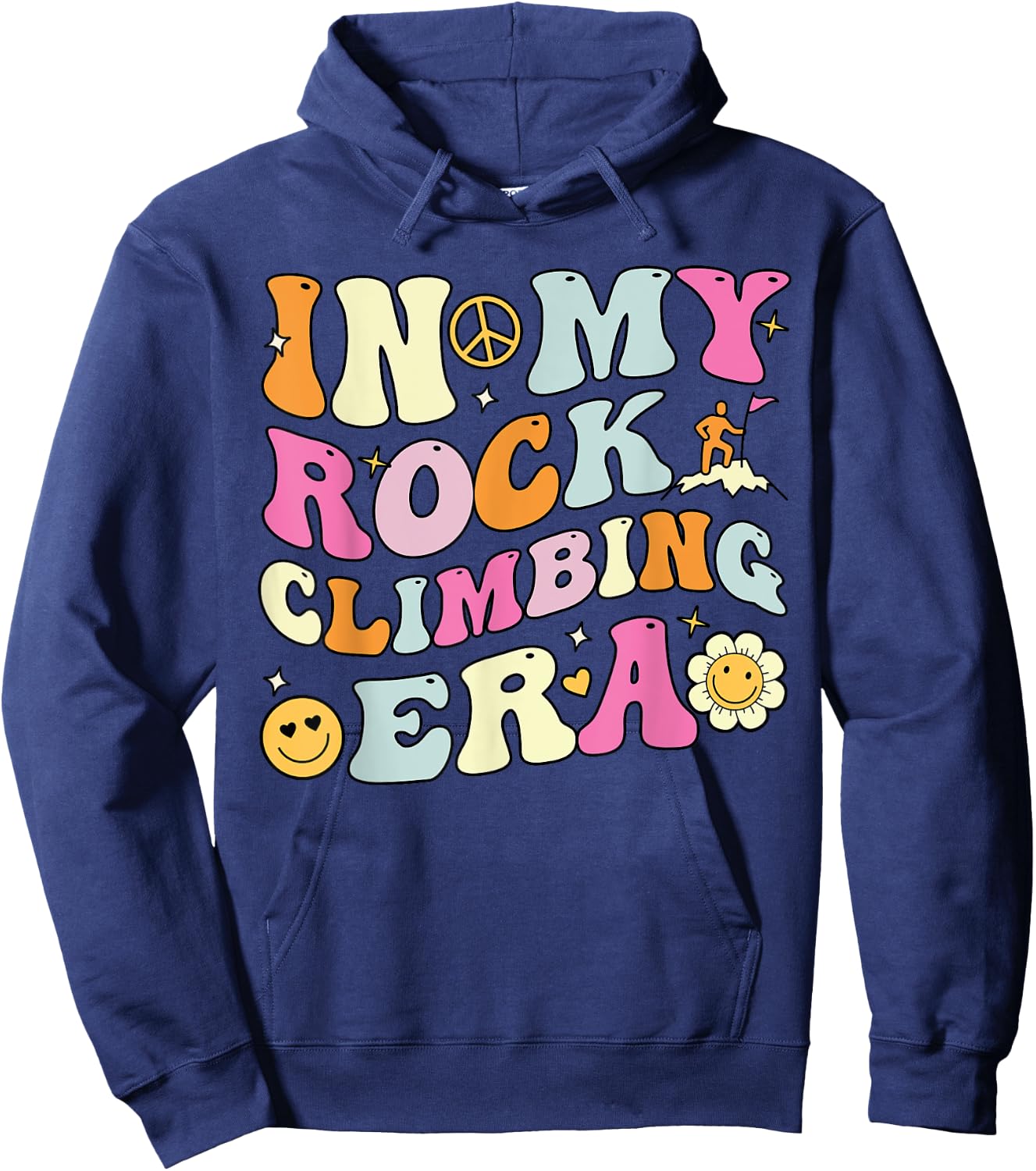 In My Rock Climbing Era, Cute Groovy Rock Climber Hoodie - Hoodie | Navy