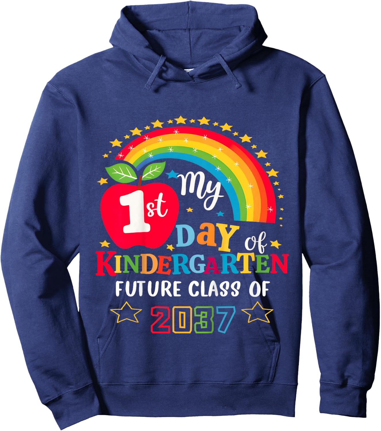 My First Day of Kindergarten Future Class of 2037 Girl Boy Hoodie - Hoodie | Navy