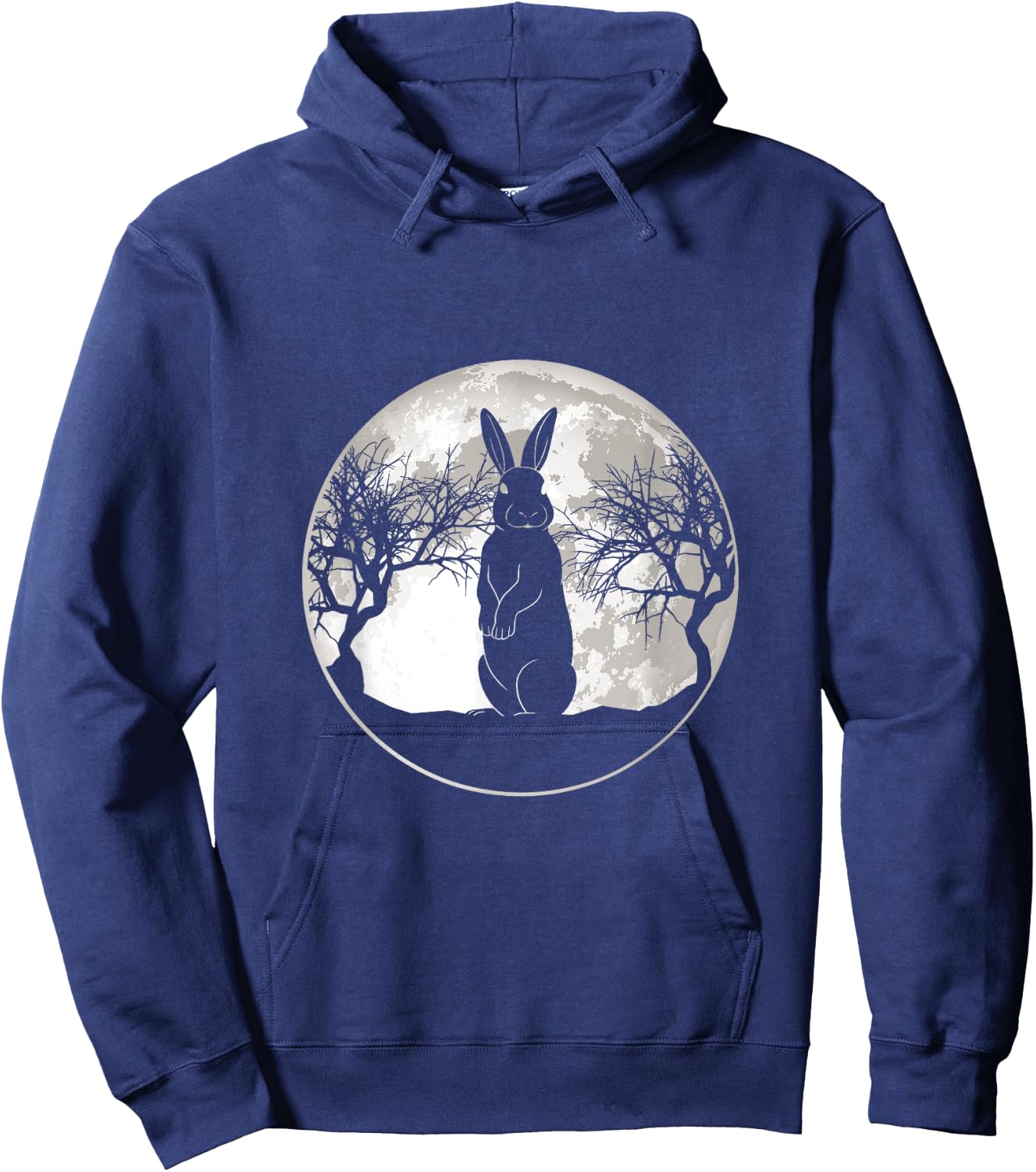Scary Bunny Moon Night Rabbit Hoodie - Hoodie | Navy