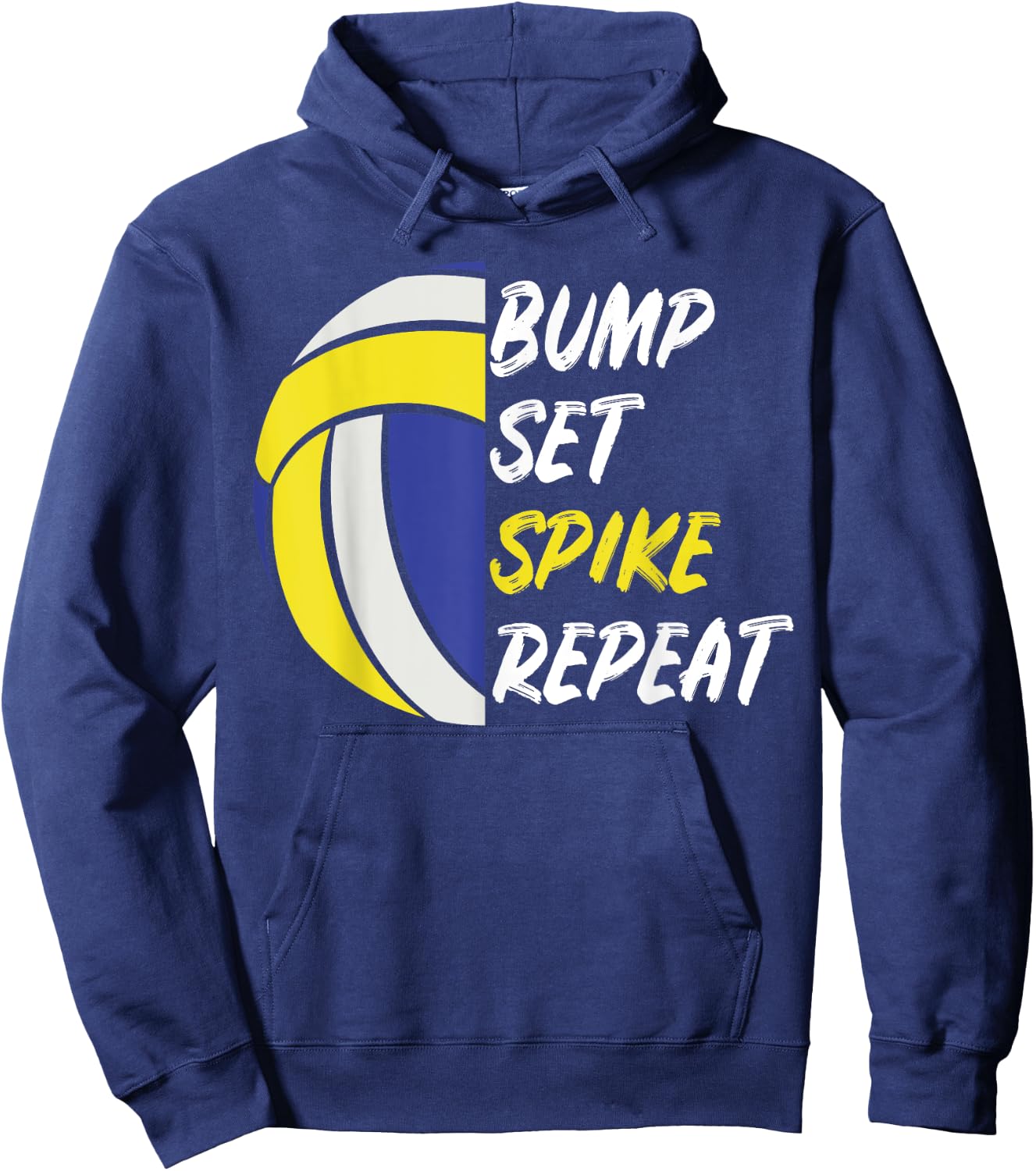 Beach Volleyball Bump Set Spike Repeat Gift: & Hoodie - Hoodie | Navy