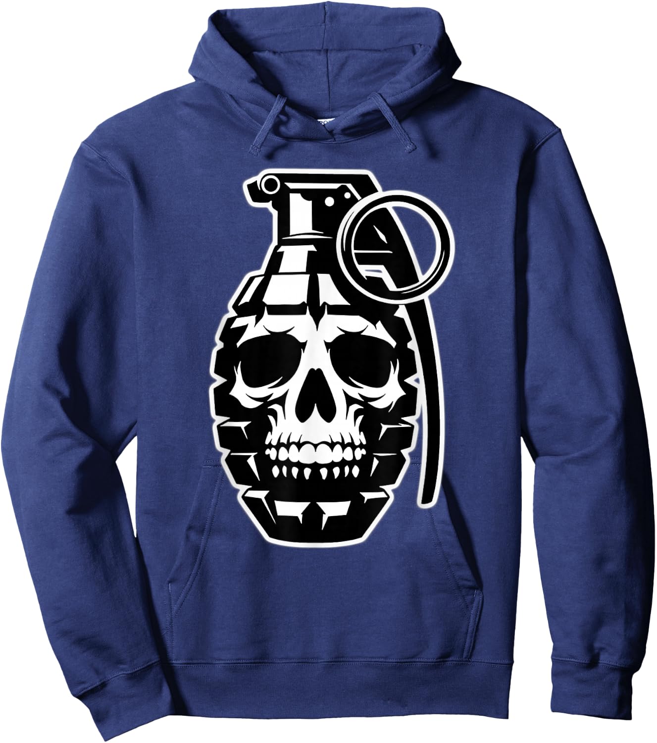 Grenade Skull Blackwork Hoodie - Hoodie | Navy