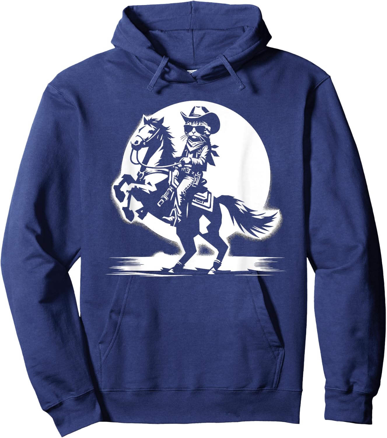 Cat Cowboy Cowgirl Country Western Meowdy Funny Cat Hoodie - Hoodie | Navy