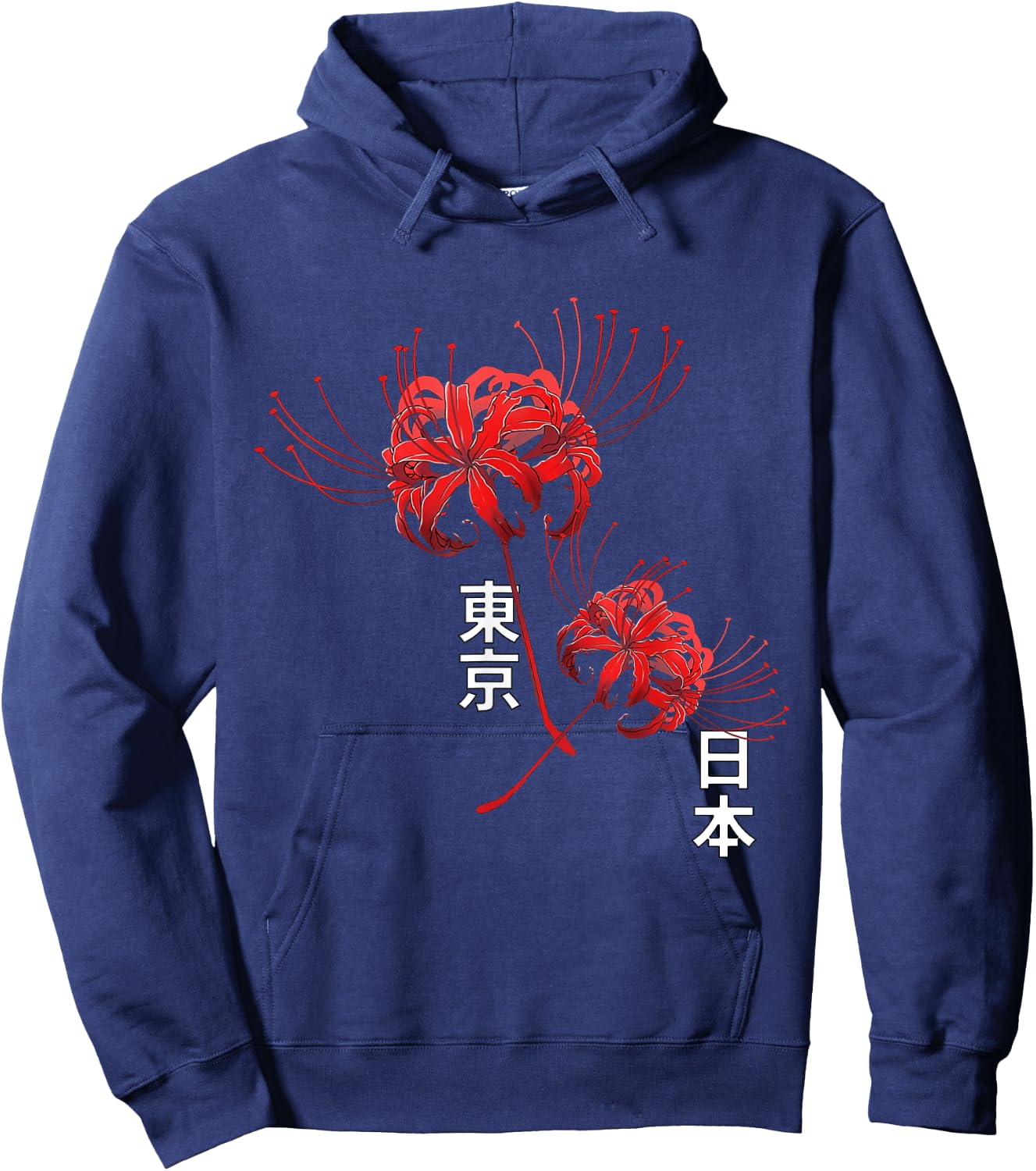 Red Spider Lily Higanbana Japanese Flower Aesthetic Anime Hoodie - Hoodie | Navy