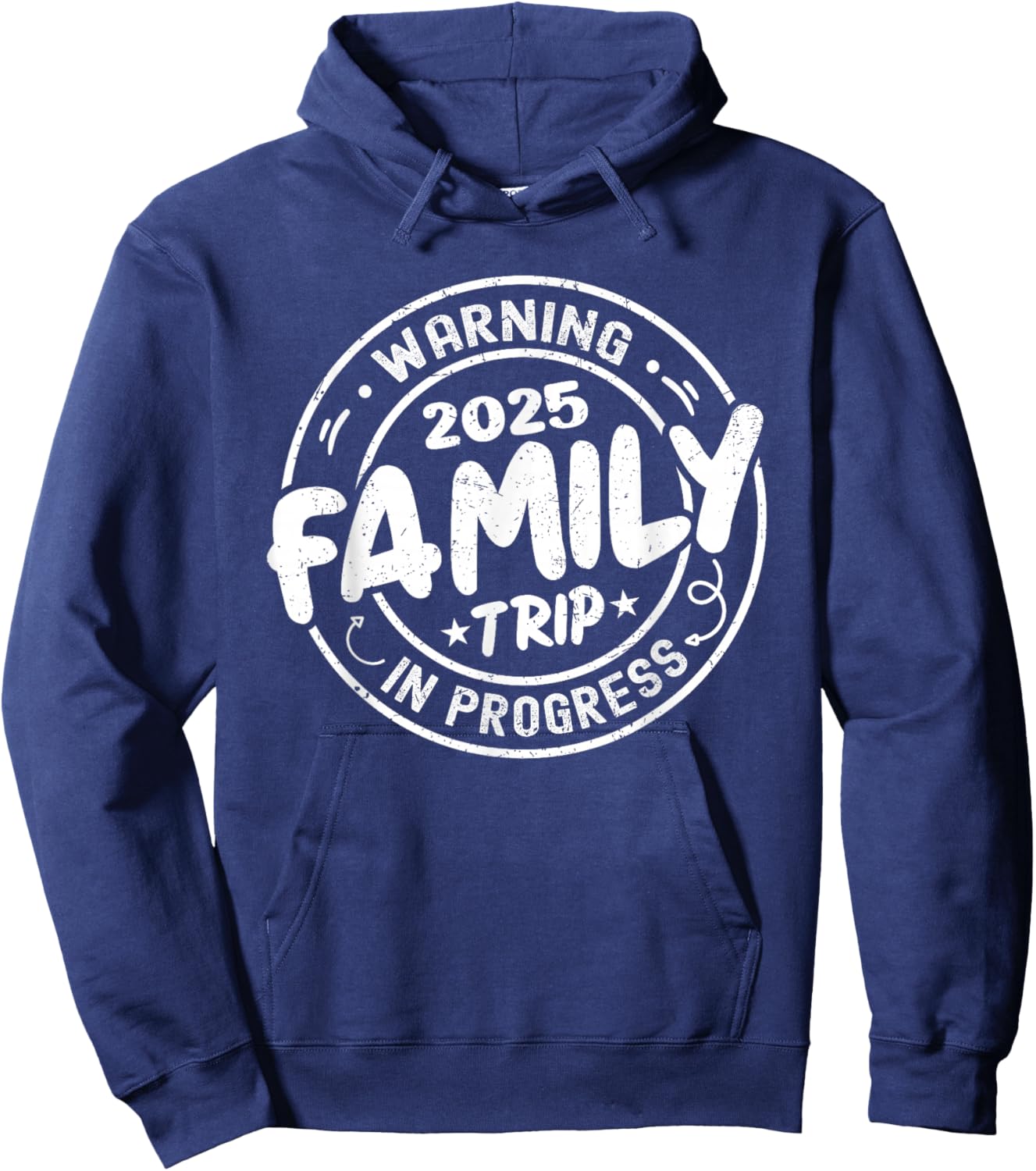 Warning Family Trip in Progress Family Trip 2025 Matching Hoodie - Hoodie | Navy