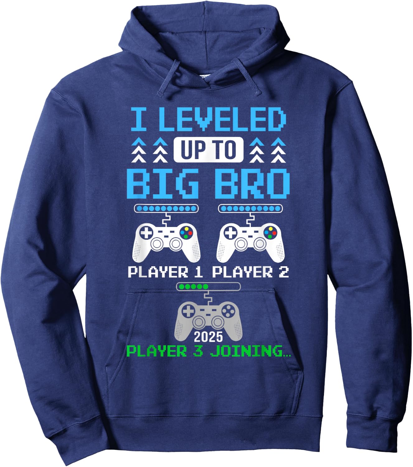 Leveled Up To Big Brother Again Big Brother Est 2025 Kids Hoodie - Hoodie | Navy