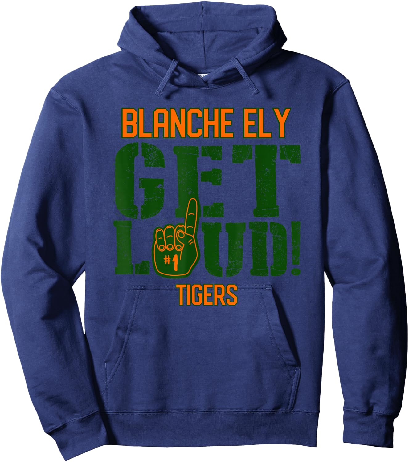 Blanche Ely High School GET LOUD Tigers Hoodie - Hoodie | Navy