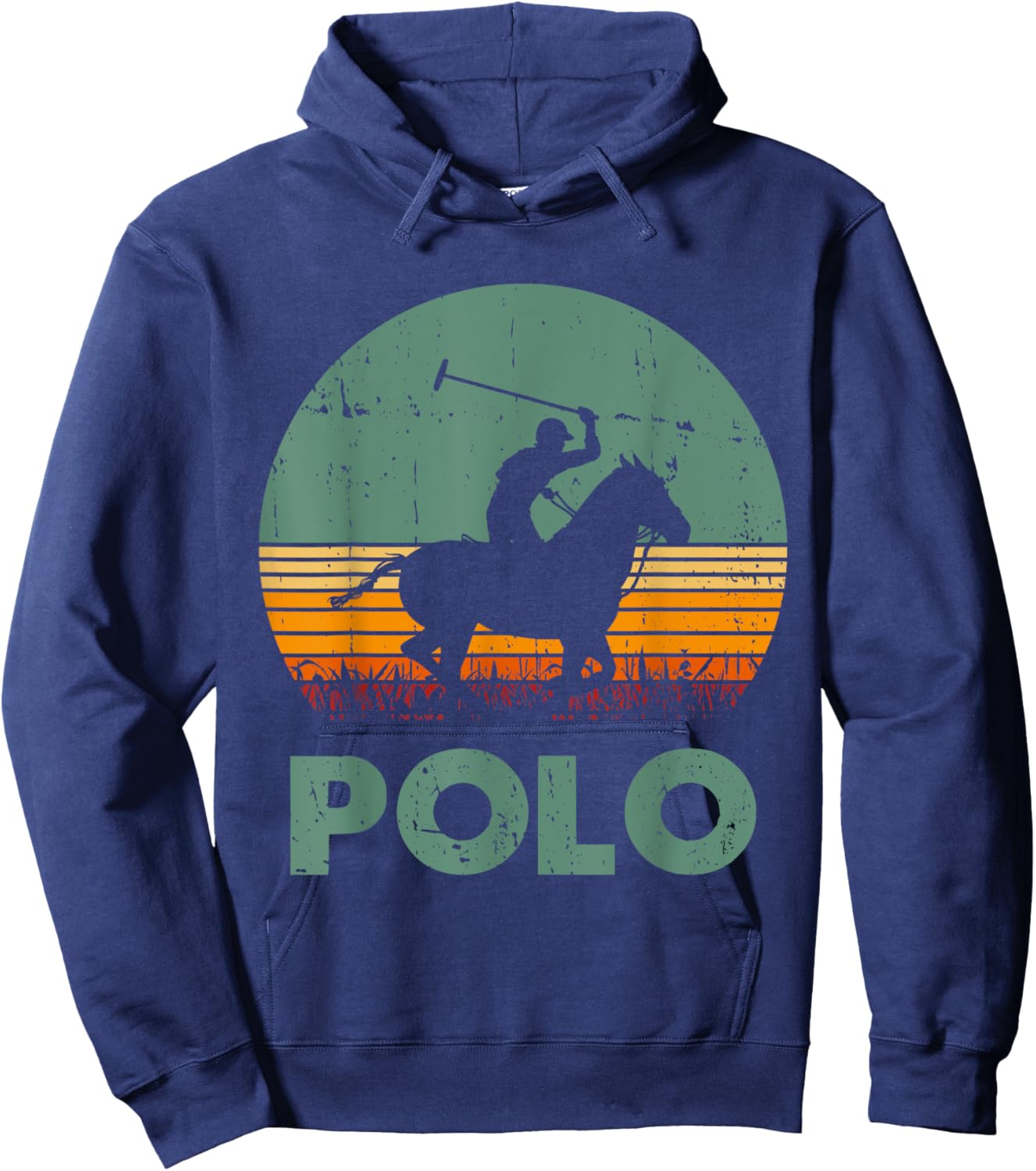 Polo Players Horseback Riding Horse Equestrian Sports Hoodie - Hoodie | Navy