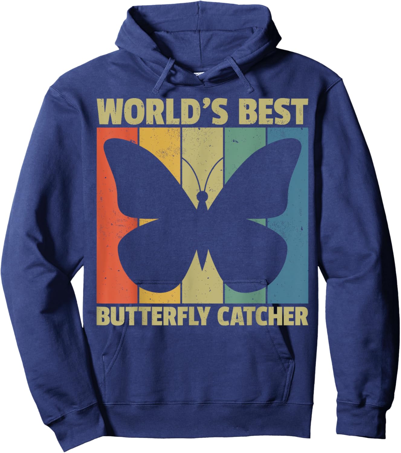 World's Best Butterfly Catcher Retro Nature Lovers Hoodie - Hoodie | Navy