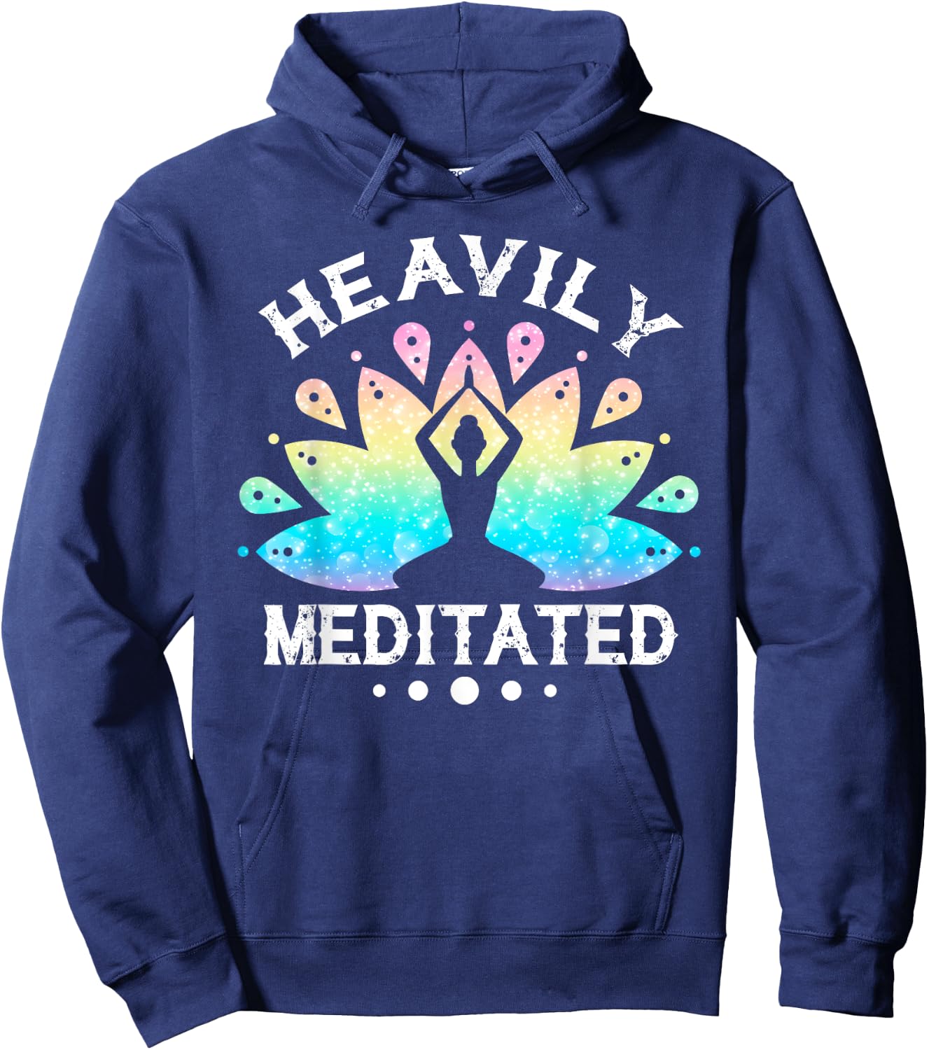 Heavily Meditated Men Women Funny Yoga Meditation Hoodie - Hoodie | Navy