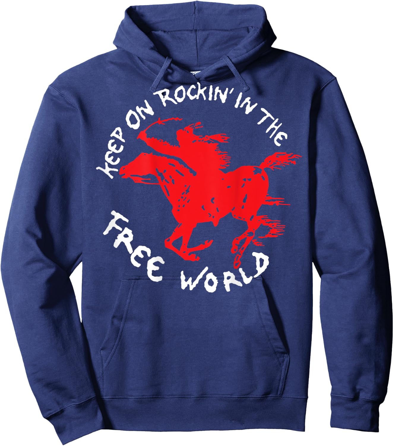 keep on rockin' in the free world (ON BACK) Hoodie - Hoodie | Navy
