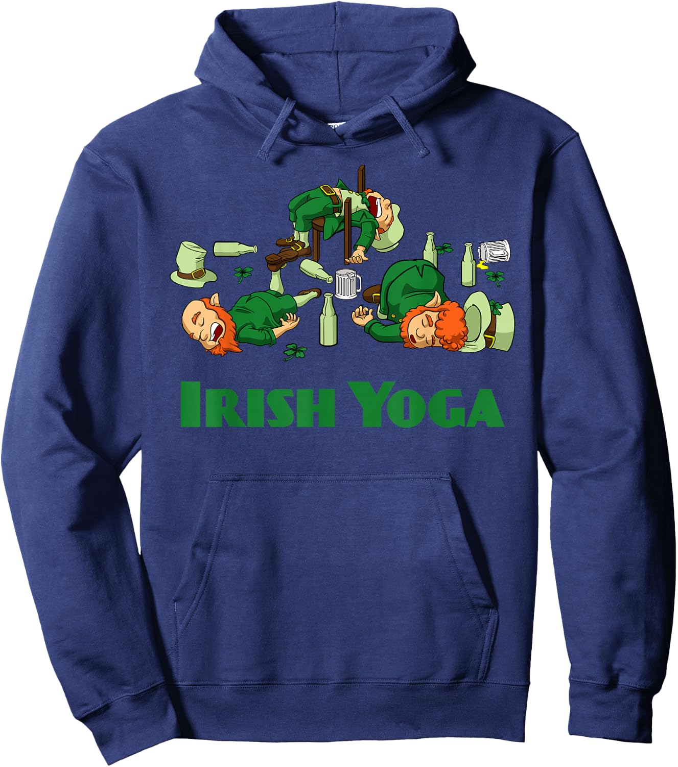 Irish Yoga Funny St. Patrick's Day Party Leprechaun Matching Hoodie - Hoodie | Navy