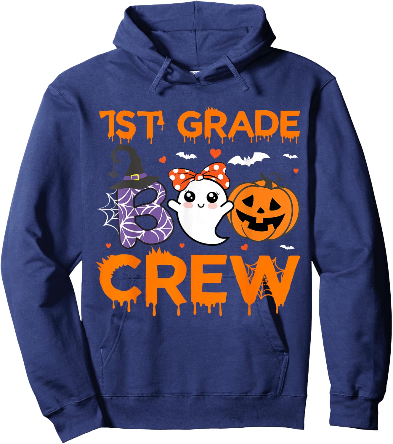 1st Grade Boo Crew Teacher Student Halloween Costume Hoodie - Hoodie | Navy