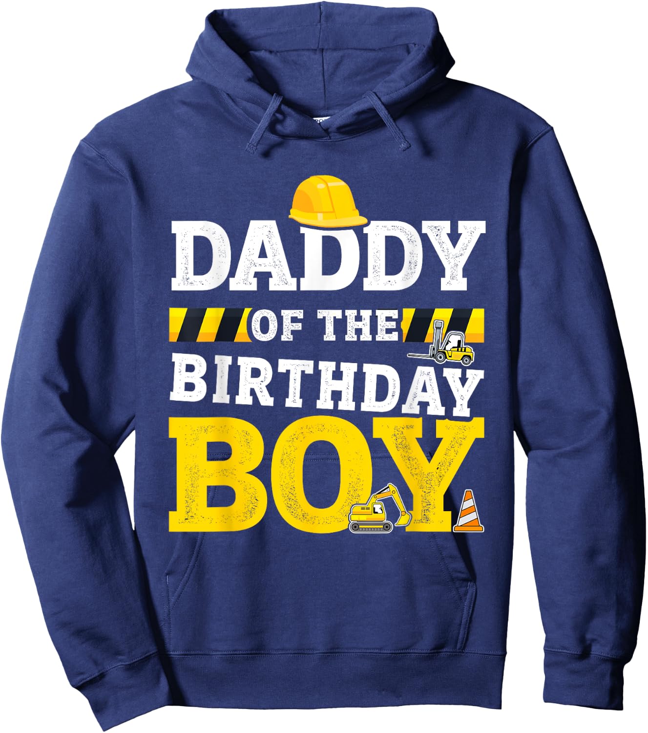 Daddy of the birthday boy matching family construction party Hoodie - Hoodie | Navy