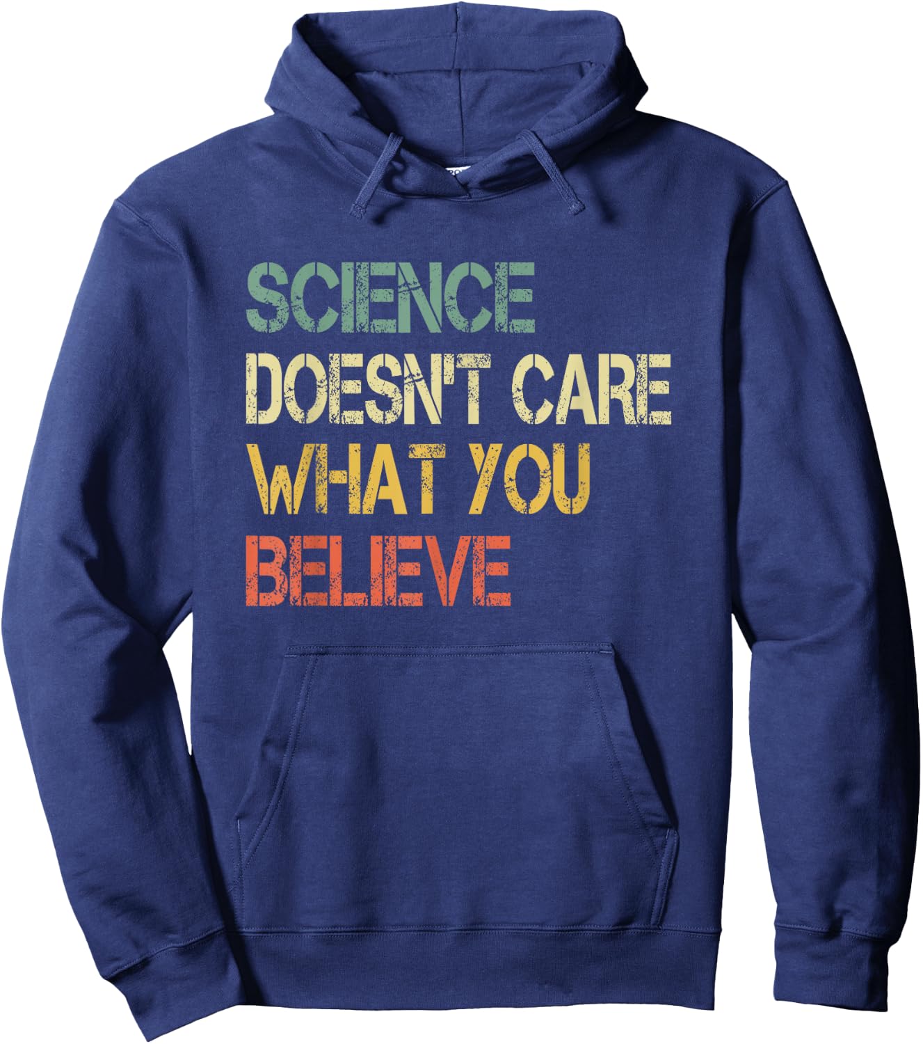 Funny Science Doesn't Care What You Believe Men Teacher Nerd Hoodie - Hoodie | Navy