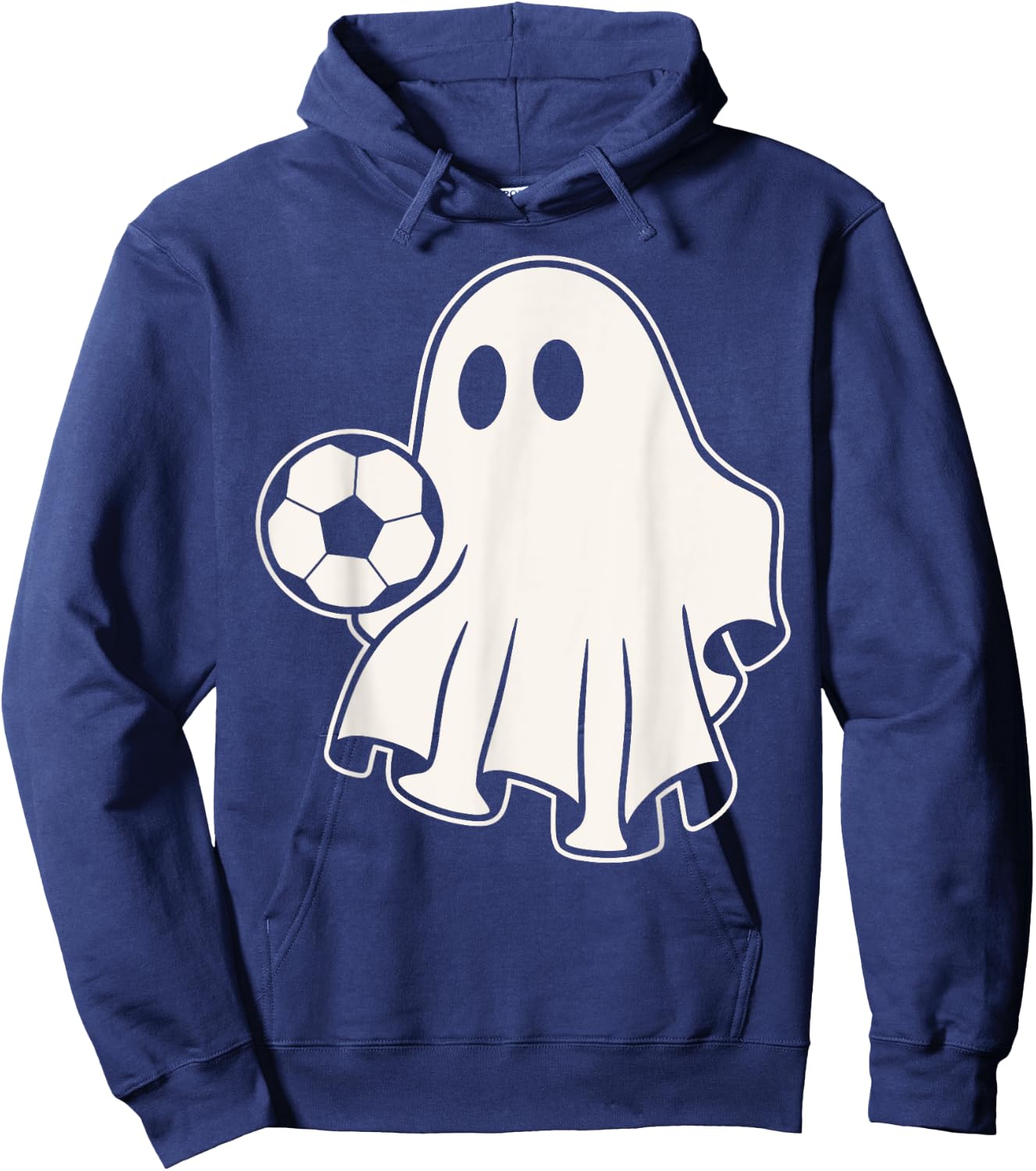 Funny Soccer Ghost Playing Soccer Lovers Halloween Hoodie - Hoodie | Navy