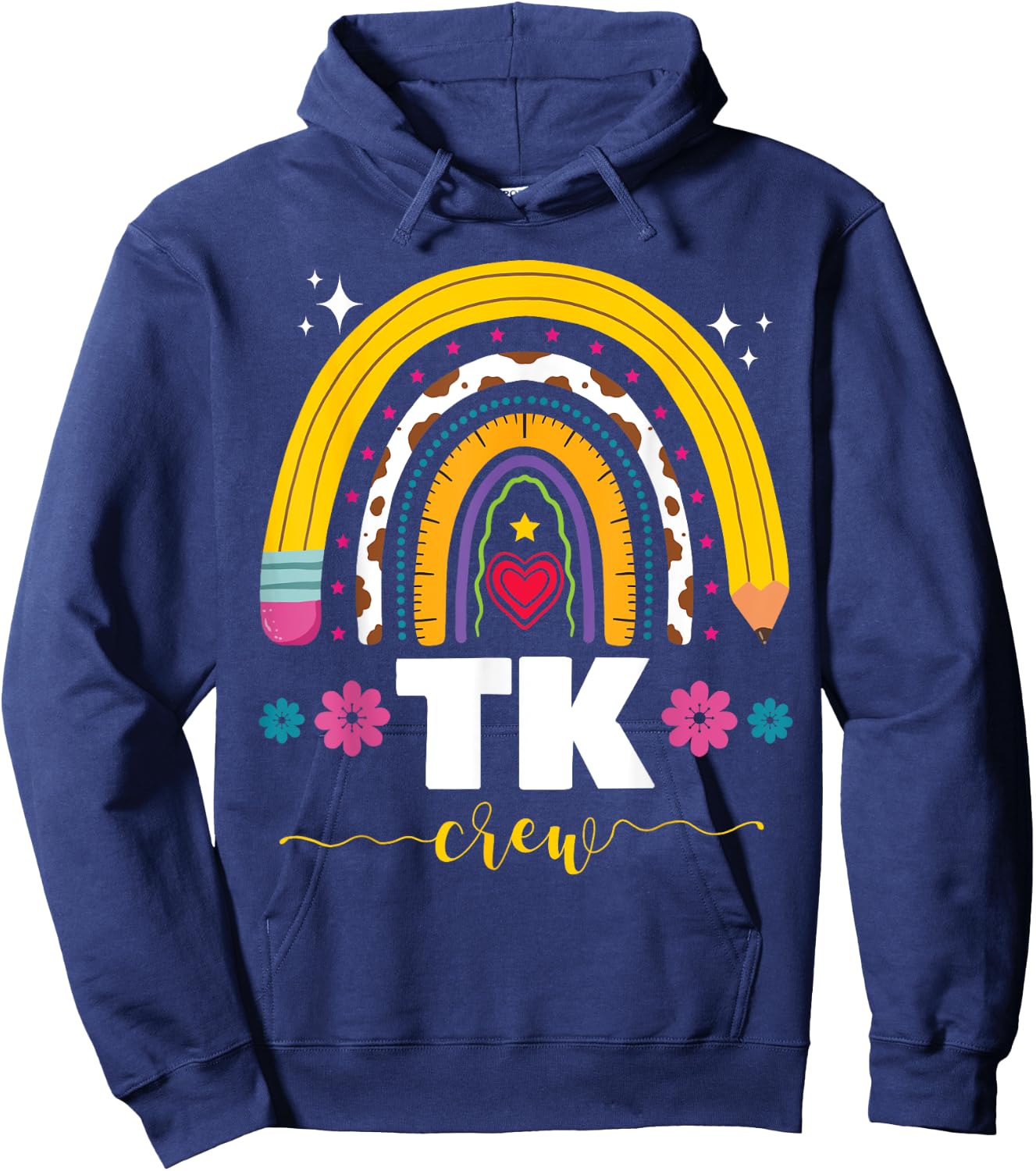 Transitional Kindergarten TK Crew Rainbow Back to School Hoodie - Hoodie | Navy