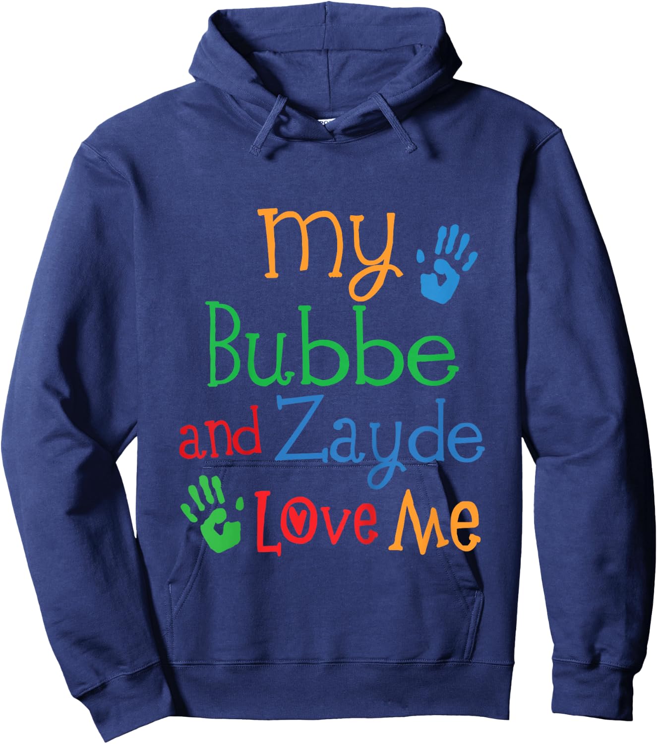 Kids Bubbe And Zayde Love Me Grandchild Hoodie - Hoodie | Navy