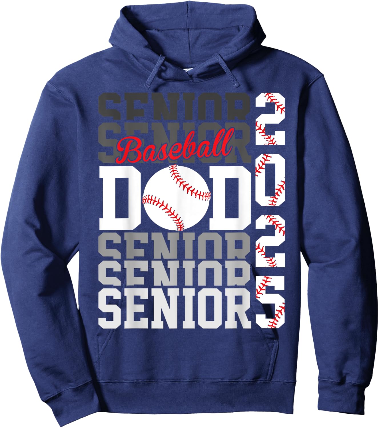 Baseball Senior Dad Class of 2025 Graduate Graduation Hoodie - Hoodie | Navy