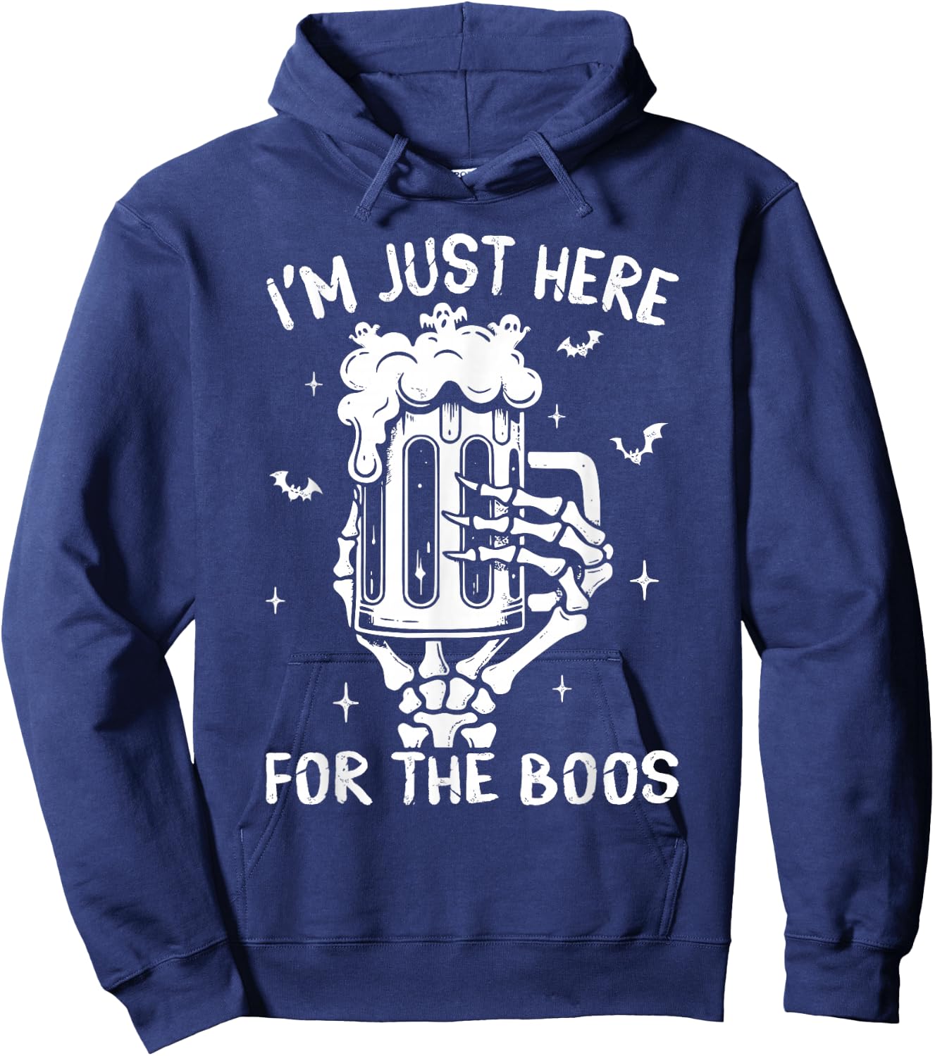 I'm Just Here For The Boos Skeleton Funny Halloween Costume Hoodie - Hoodie | Navy