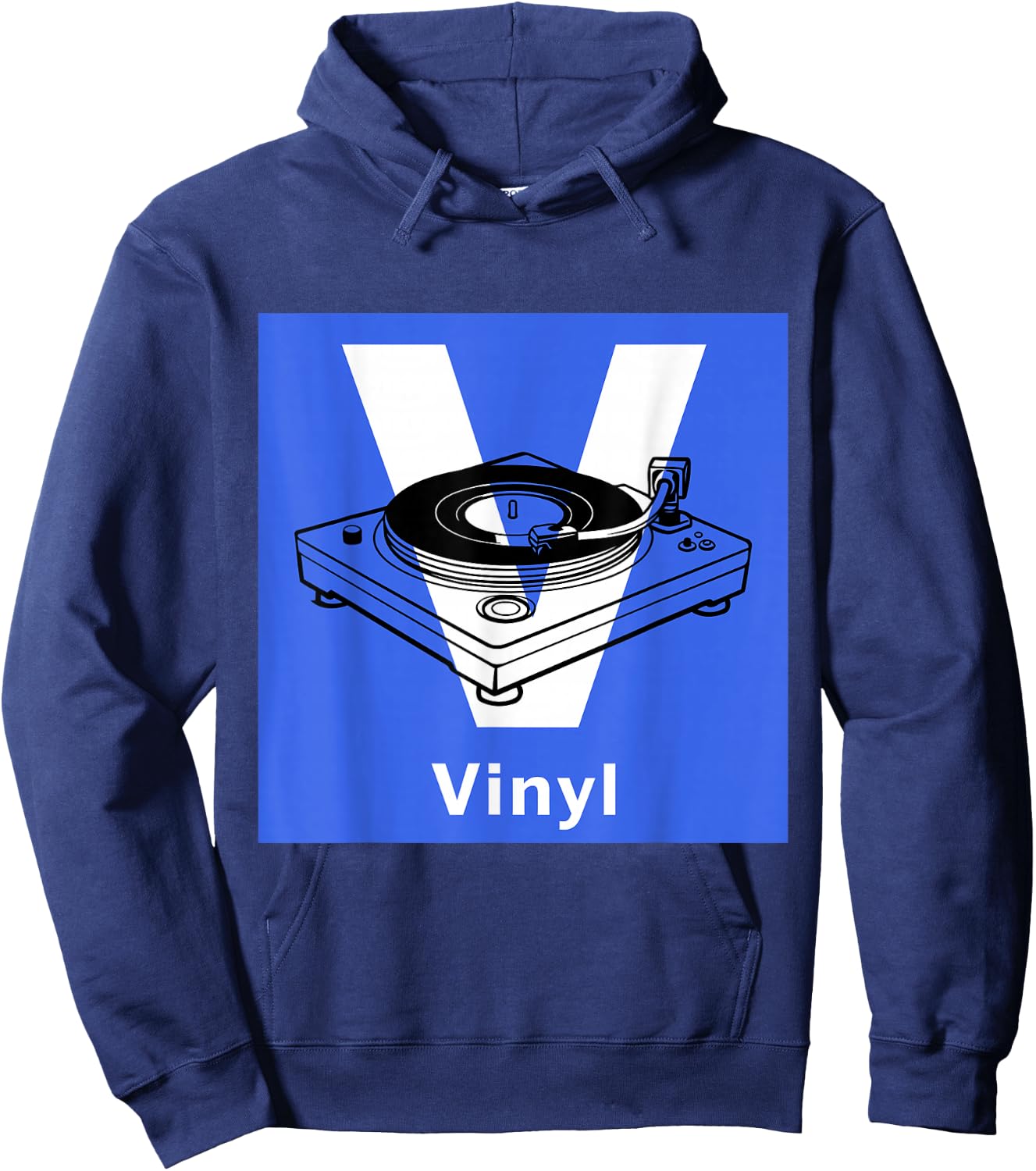Old School DJ Retro Vinyl Collector Vintage Turntable Hoodie - Hoodie | Navy