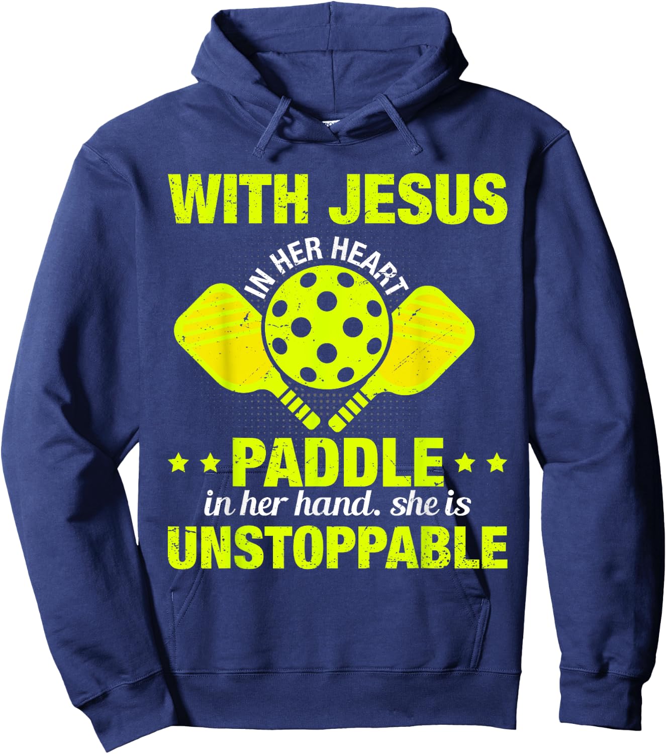 Christian Pickleball Girl Women Religious Jesus Pickleball Hoodie - Hoodie | Navy