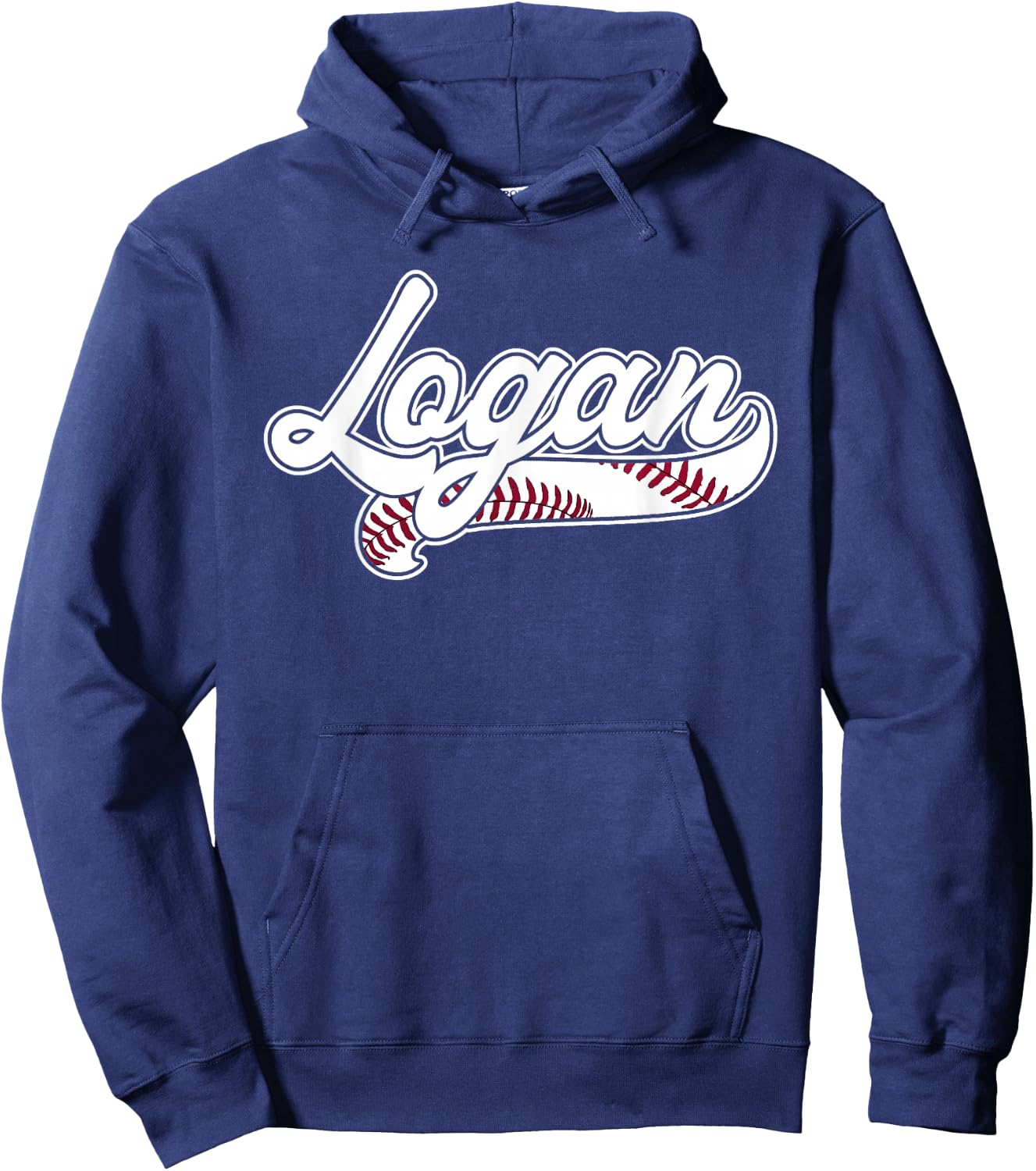 Logan Personalized Baseball Fan Birthday Name Hoodie - Hoodie | Navy