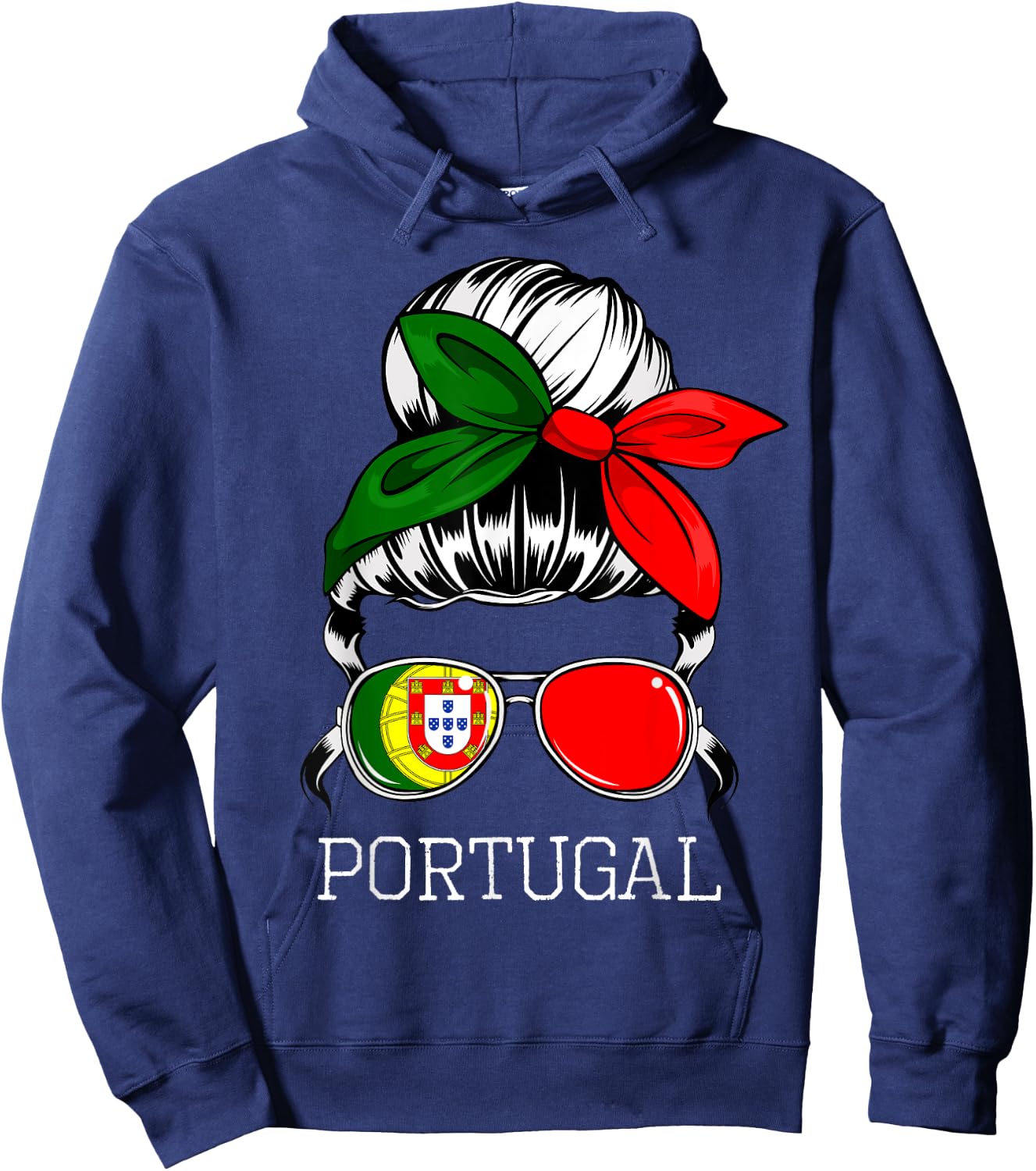 Portuguese Girl Portugal Woman Proud Portugal Flag Bandana Hoodie - Hoodie | Navy