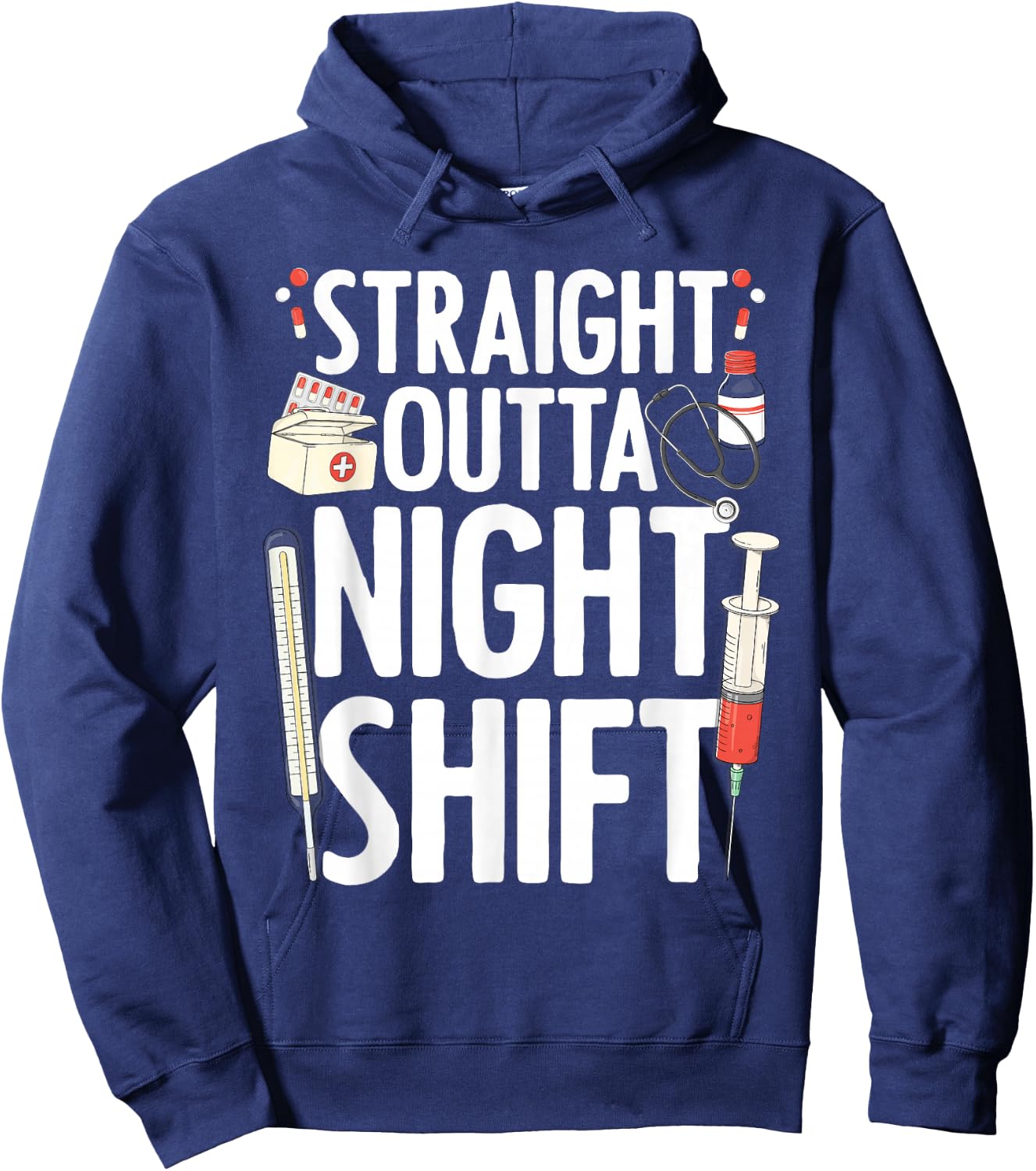 Night Shift Nurse Women Emergency Registered Nurse Hoodie - Hoodie | Navy