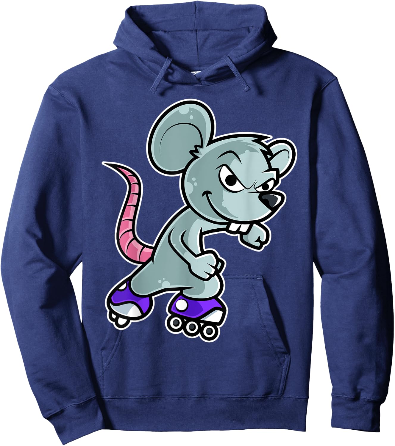Mouse Retro Rat Roller Skate Hoodie - Hoodie | Navy