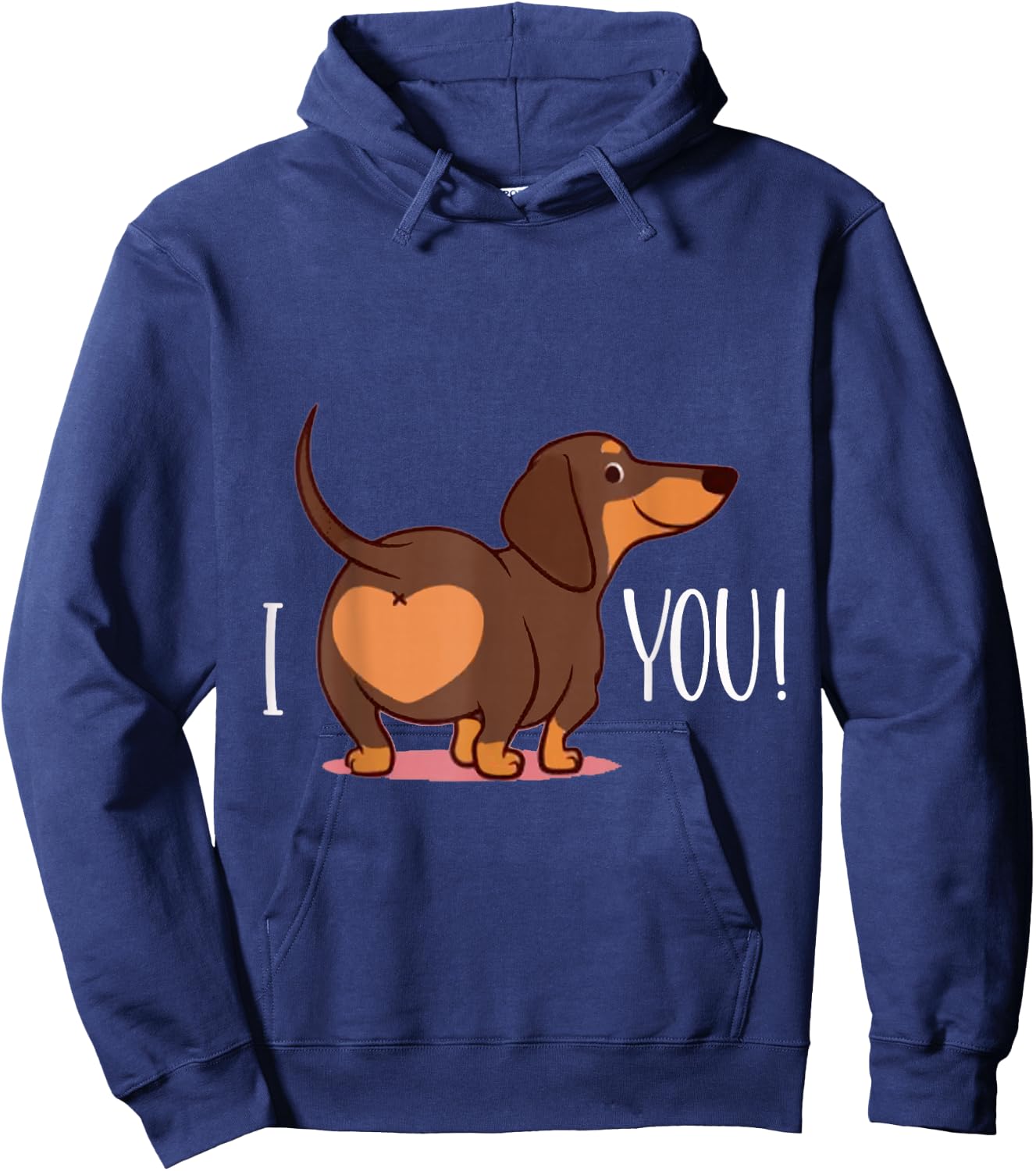 Cute Puppy Dog Lovers I Love Dachshunds Heart Hoodie - Hoodie | Navy