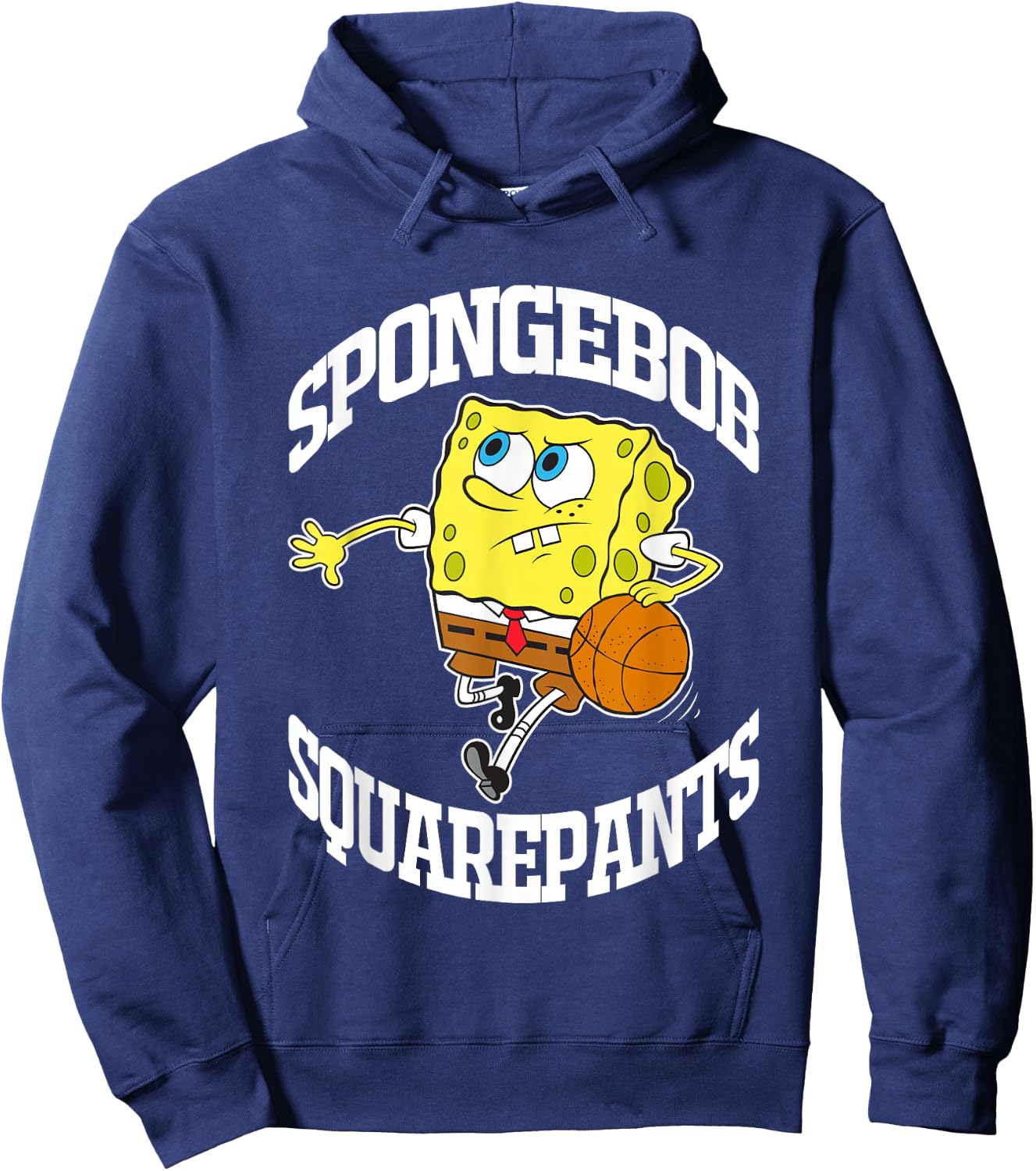 SpongeBob SquarePants Playing Basketball White Logo Hoodie - Hoodie | Navy