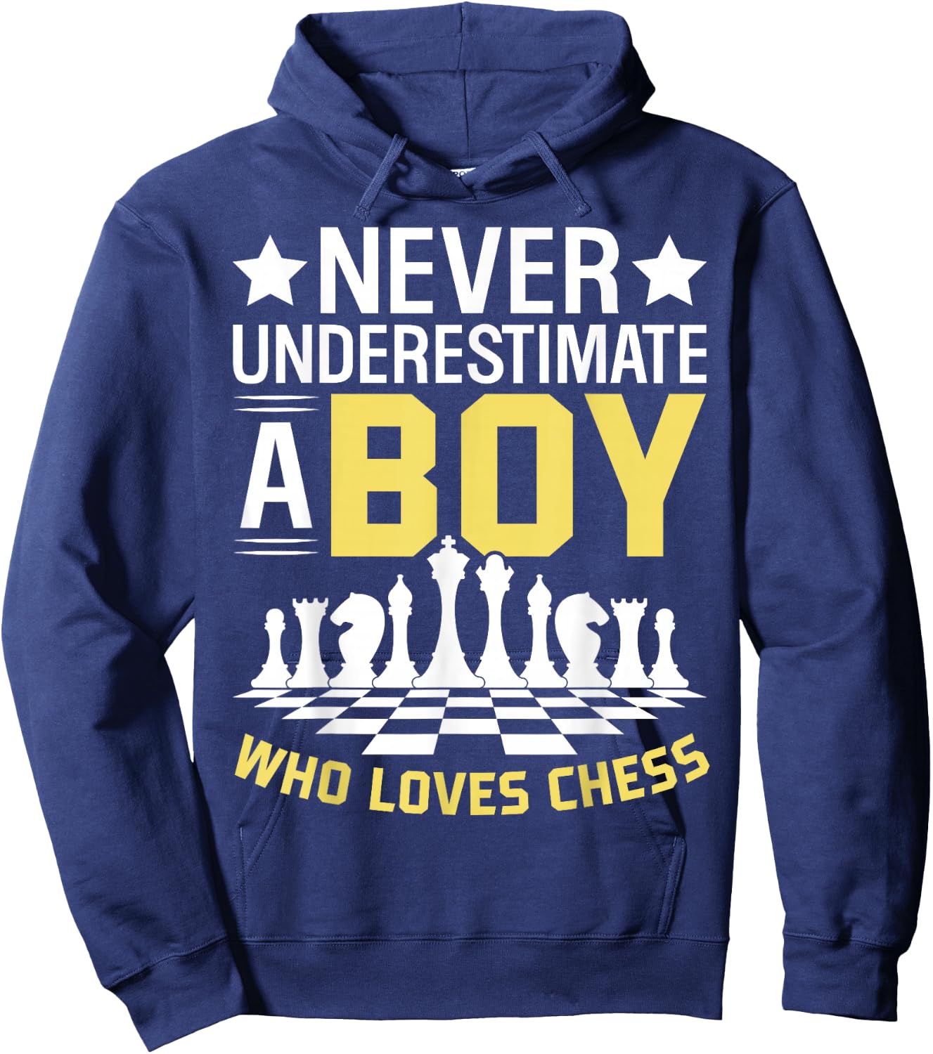 Never Underestimate A Boy Who Loves Chess Hoodie - Hoodie | Navy