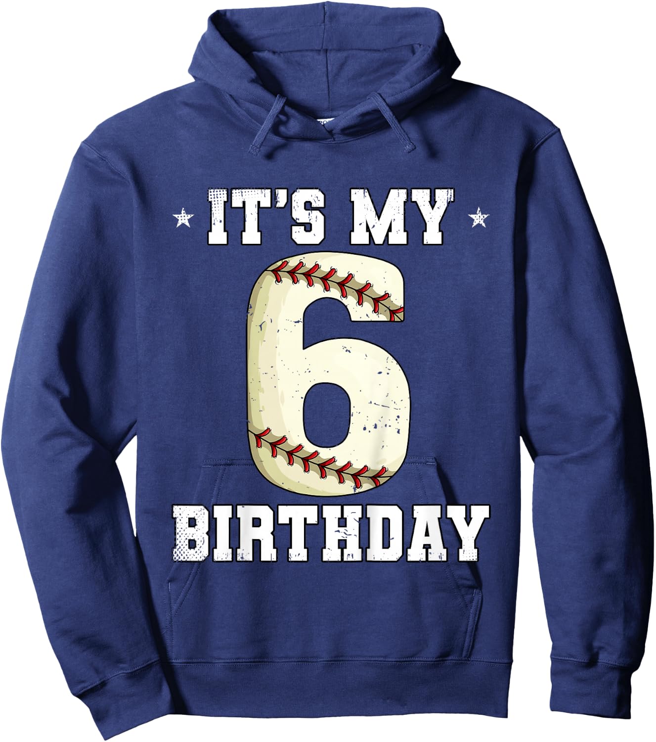 Kids 6th Birthday Baseball Hoodie - Hoodie | Navy