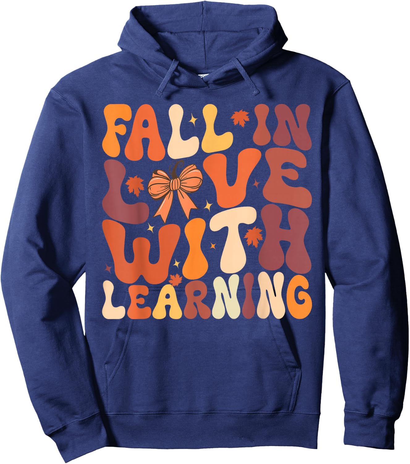 fall in love with learning fall Autum Thanksgiving Teacher Hoodie - Hoodie | Navy