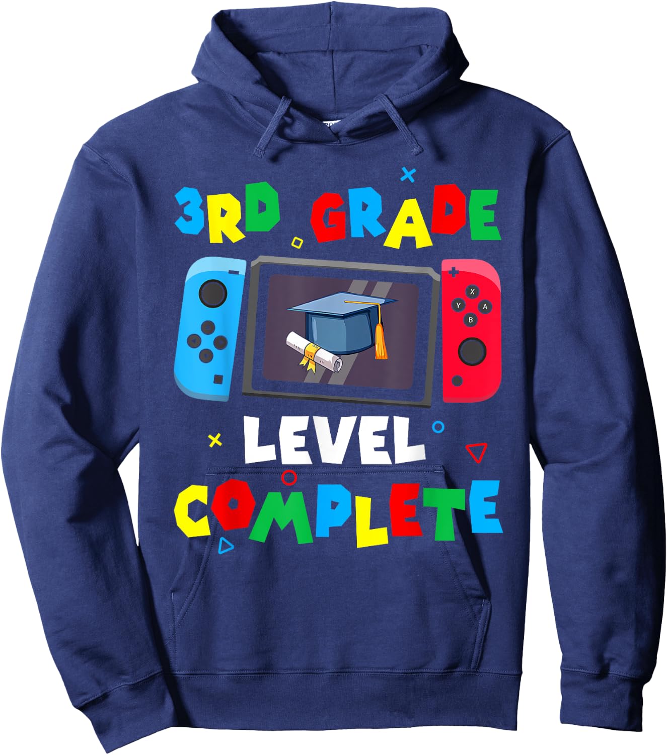 Game Controller Level 3rd Grade Complete Boys Graduation Hoodie - Hoodie | Navy