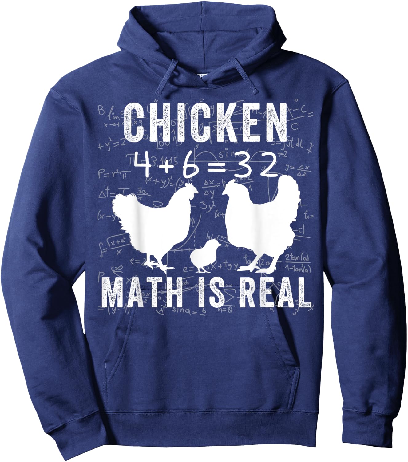 Chicken Math is Real, Chicken Lover Funny Chicken Math Meme Hoodie - Hoodie | Navy